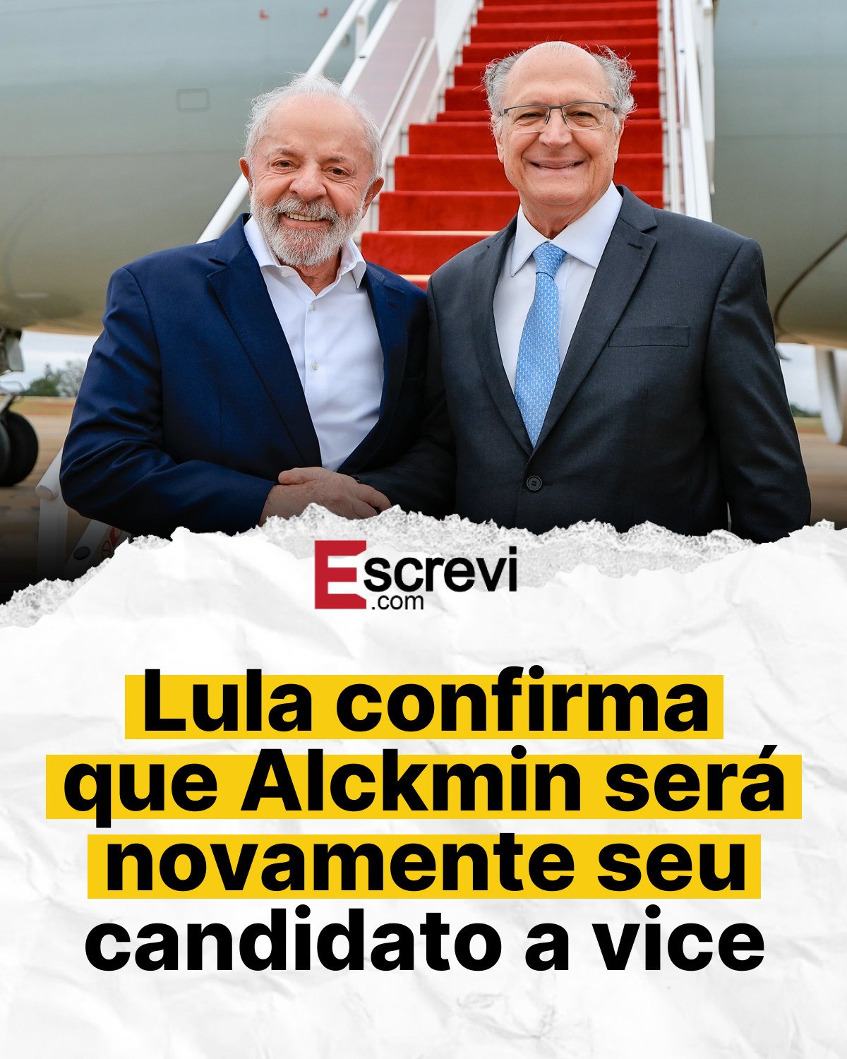 Lula confirma que Alckmin será novamente seu candidato a vice card branco