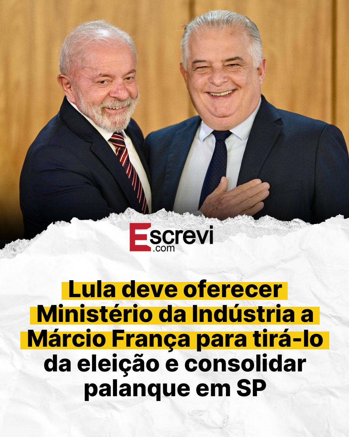 Lula deve oferecer Ministério da Indústria a Márcio França para tirá-lo da eleição e consolidar palanque em SP card branco