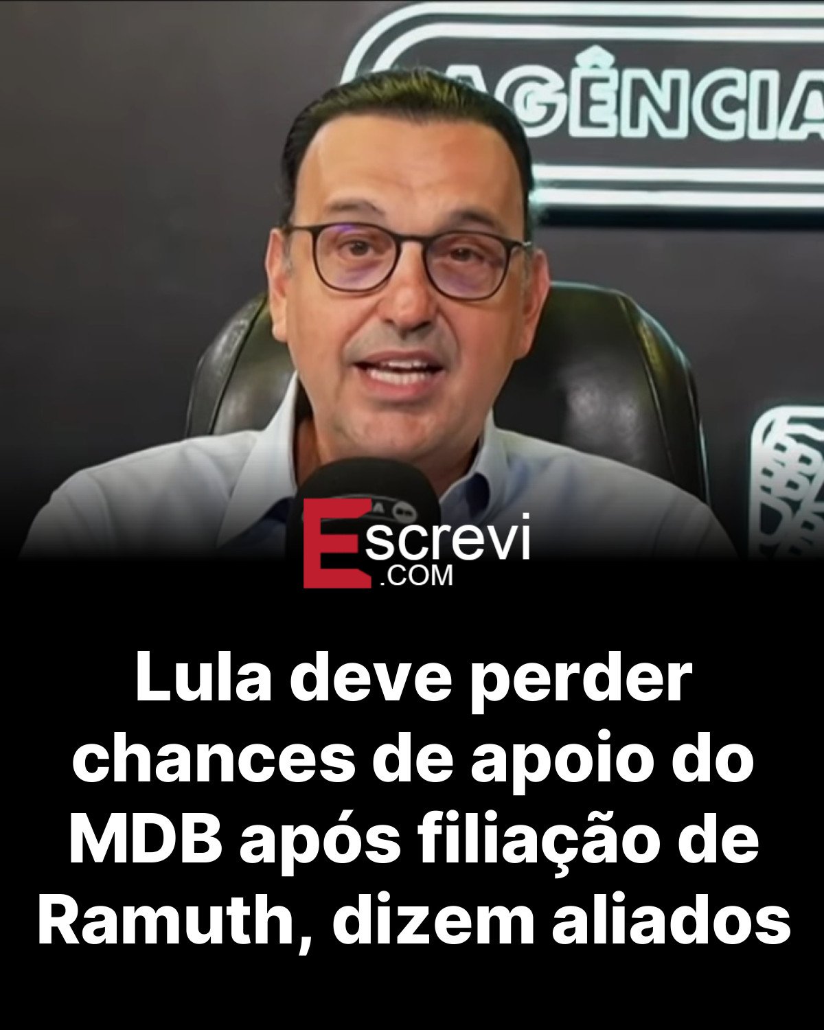 Lula deve perder chances de apoio do MDB após filiação de Ramuth, dizem aliados card preto