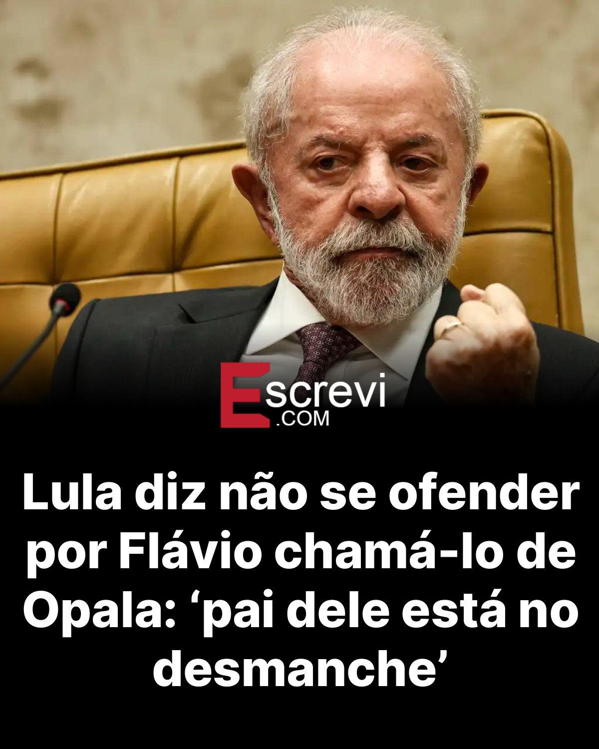 Lula diz não se ofender por Flávio chamá-lo de Opala: ‘pai dele está no desmanche’ card preto