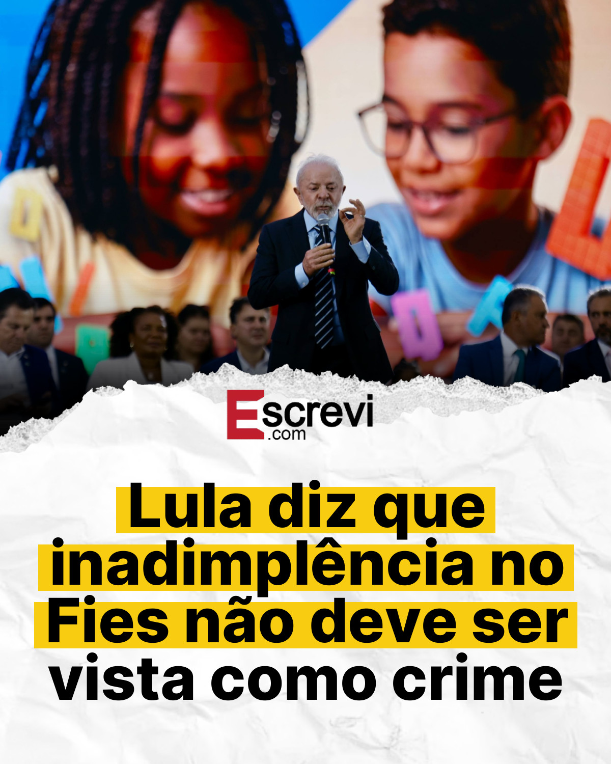 Lula diz que inadimplência no Fies não deve ser vista como crime card branco