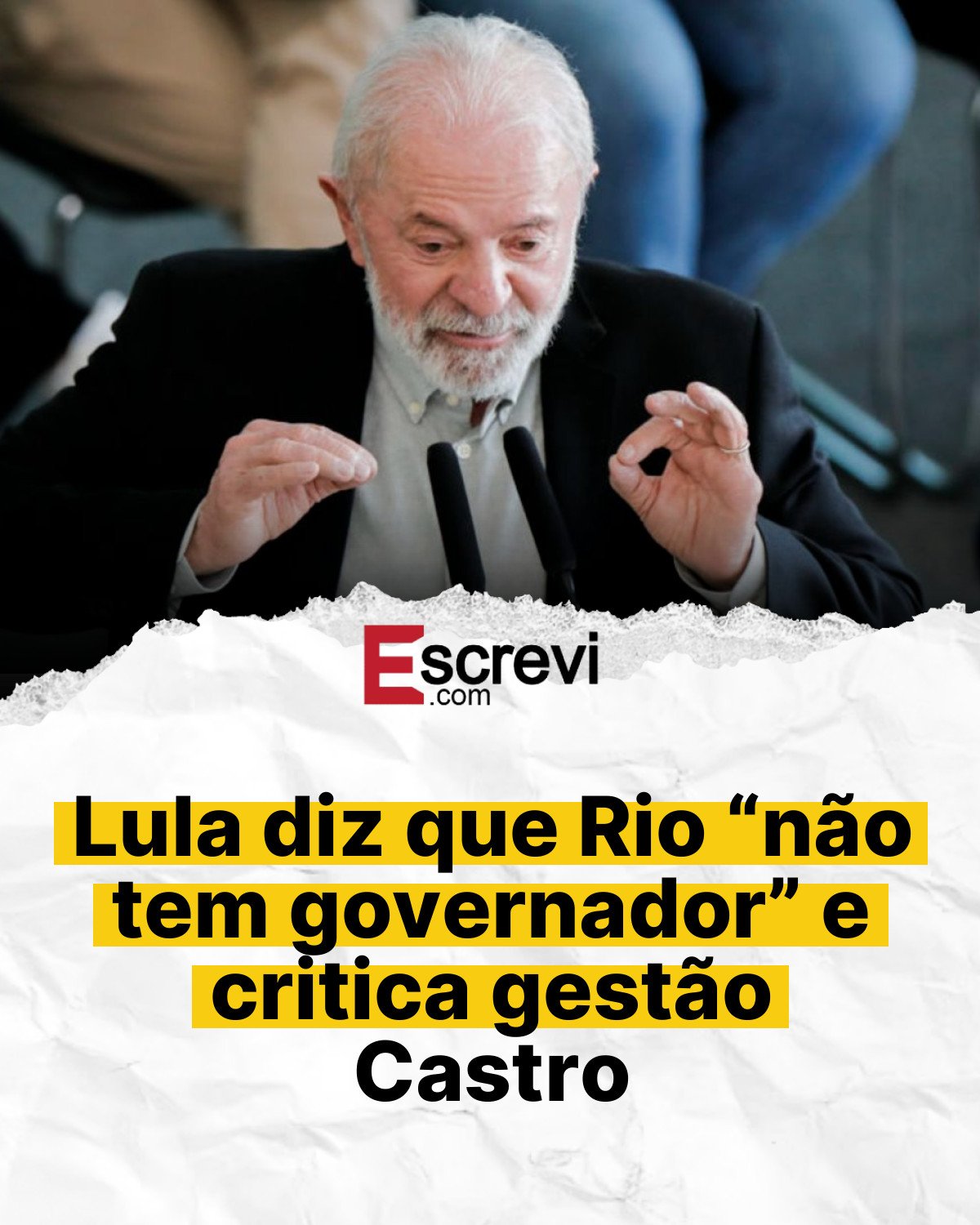 Lula diz que Rio “não tem governador” e critica gestão Castro card branco