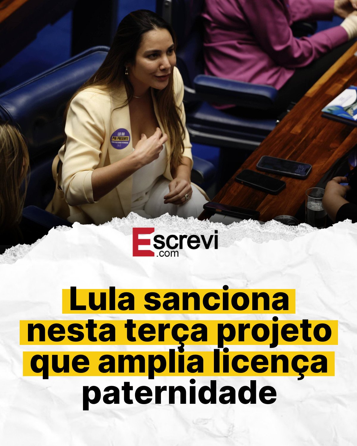 Lula sanciona nesta terça projeto que amplia licença paternidade card branco