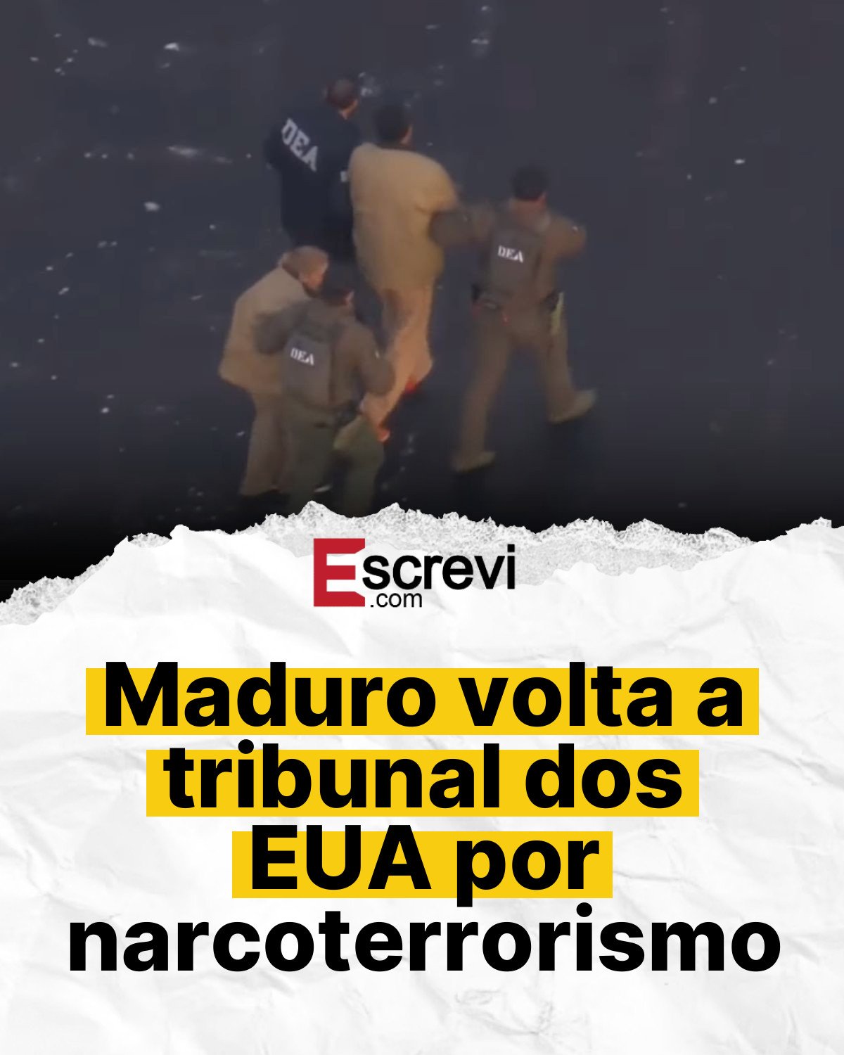 Maduro volta a tribunal dos EUA por narcoterrorismo card branco