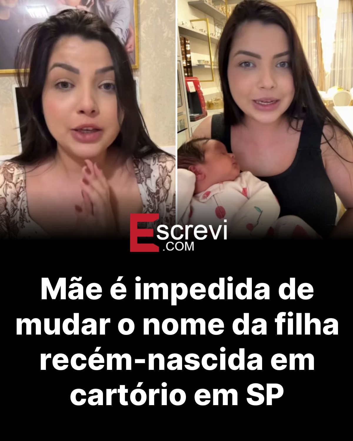 Mãe é impedida de mudar o nome da filha recém-nascida em cartório em SP card preto