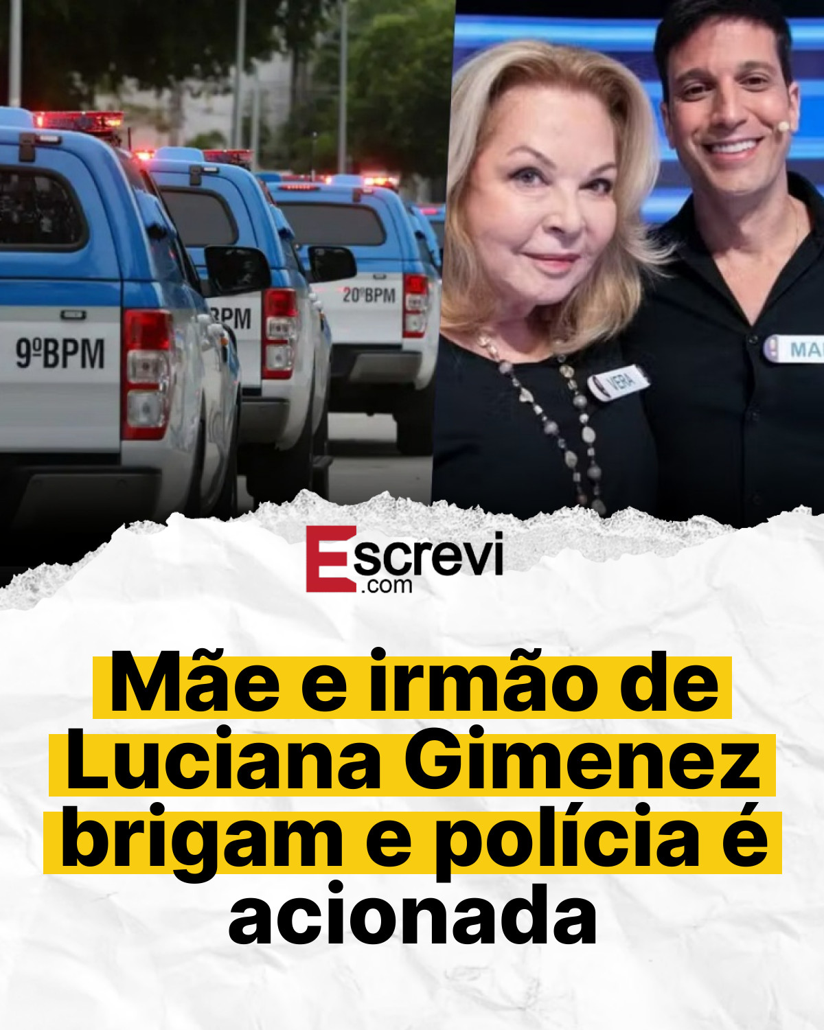 Mãe e irmão de Luciana Gimenez brigam e polícia é acionada card branco
