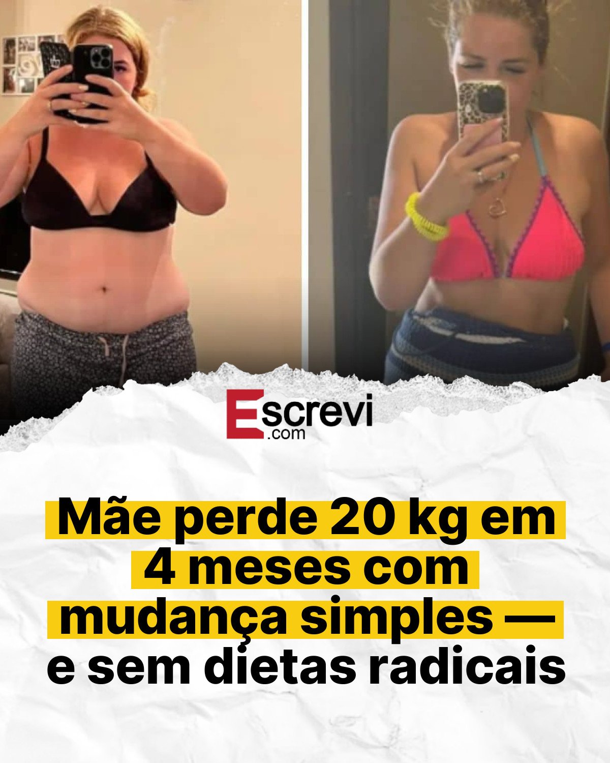 Mãe perde 20 kg em 4 meses com mudança simples — e sem dietas radicais card branco