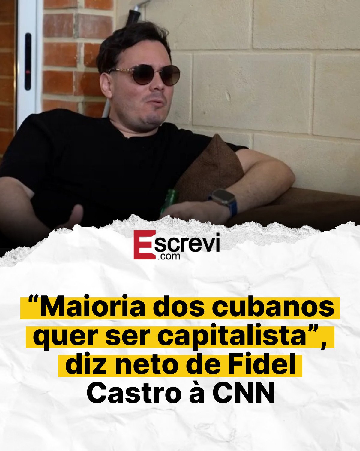“Maioria dos cubanos quer ser capitalista”, diz neto de Fidel Castro à CNN card branco