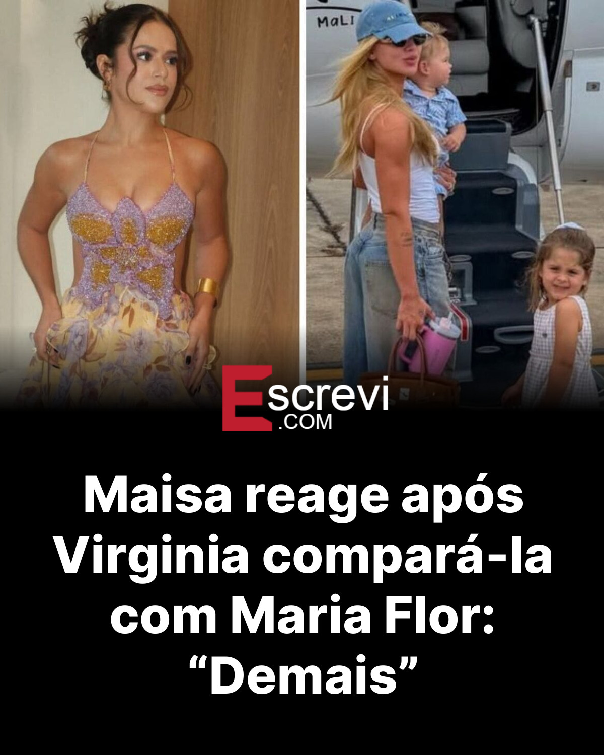 Maisa reage após Virginia compará-la com Maria Flor: “Demais” card preto
