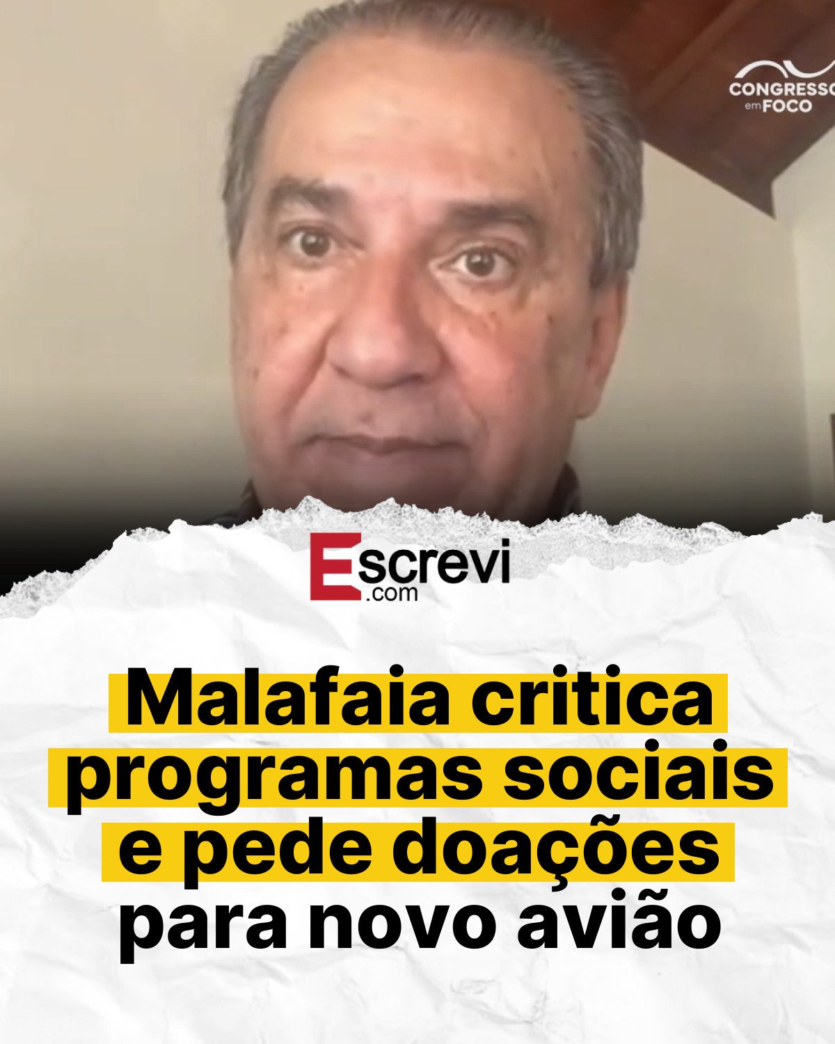 Malafaia critica programas sociais e pede doações para novo avião card branco
