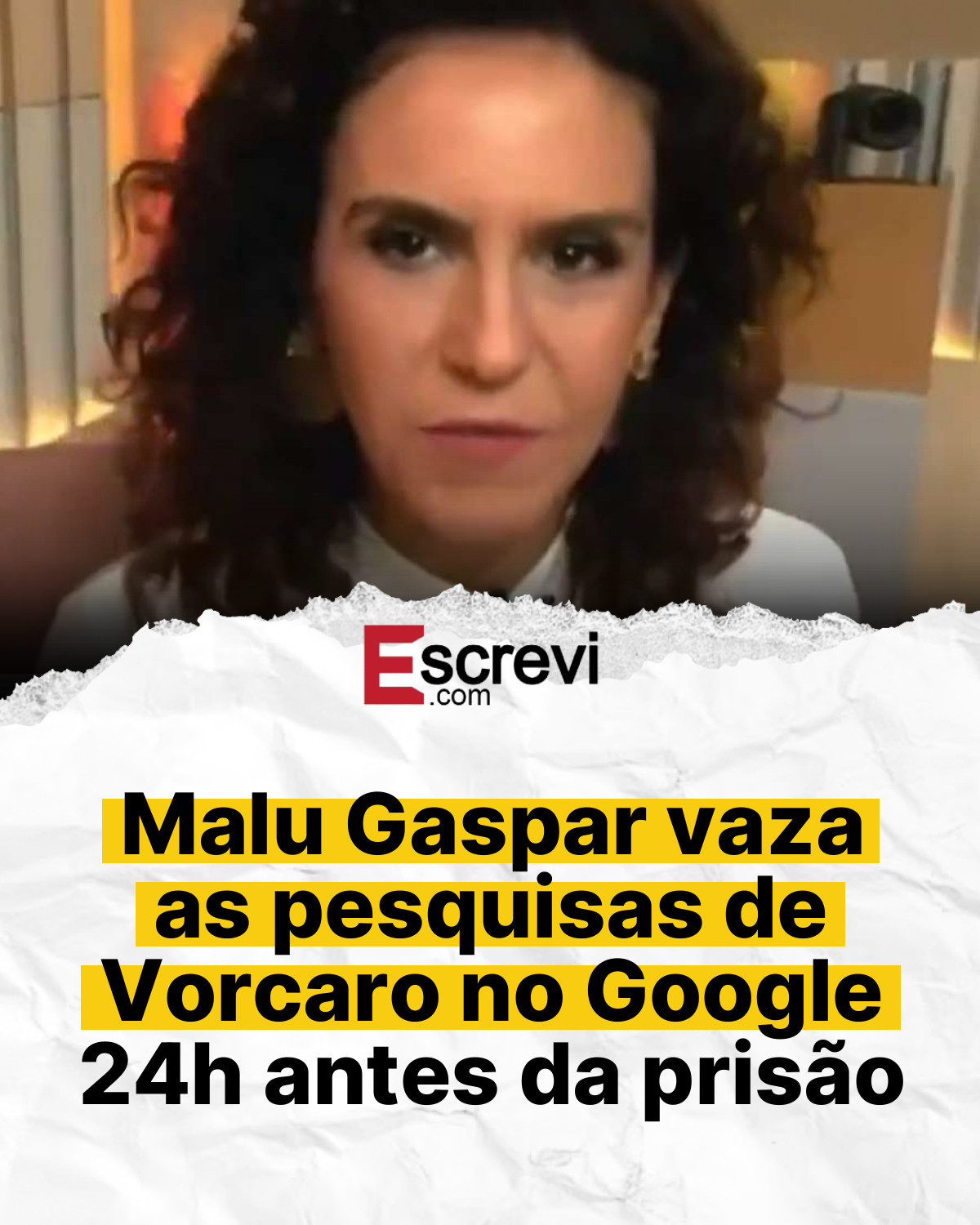 Malu Gaspar vaza as pesquisas de Vorcaro no Google 24h antes da prisão card branco