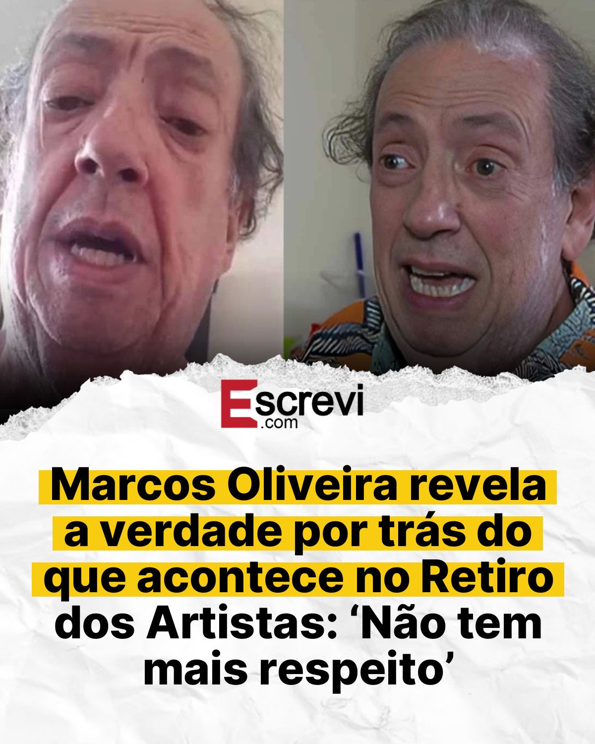 Marcos Oliveira revela a verdade por trás do que acontece no Retiro dos Artistas: ‘Não tem mais respeito’ card branco