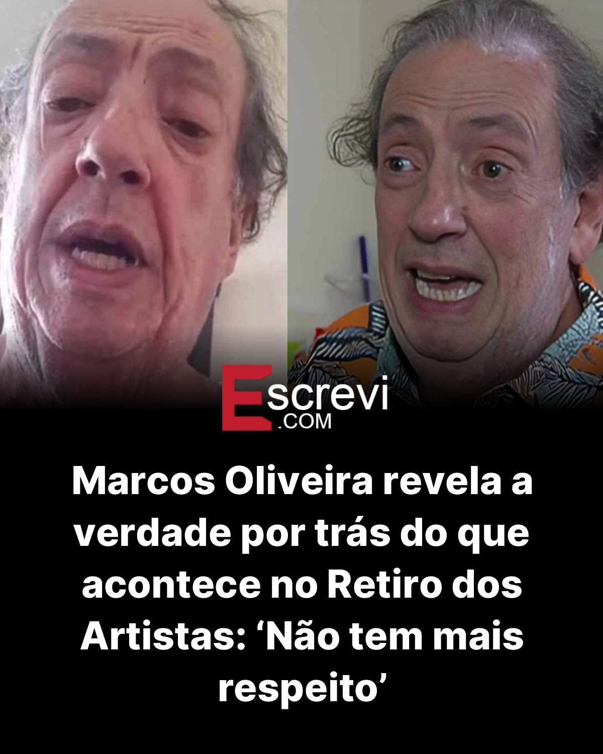 Marcos Oliveira revela a verdade por trás do que acontece no Retiro dos Artistas: ‘Não tem mais respeito’ card preto