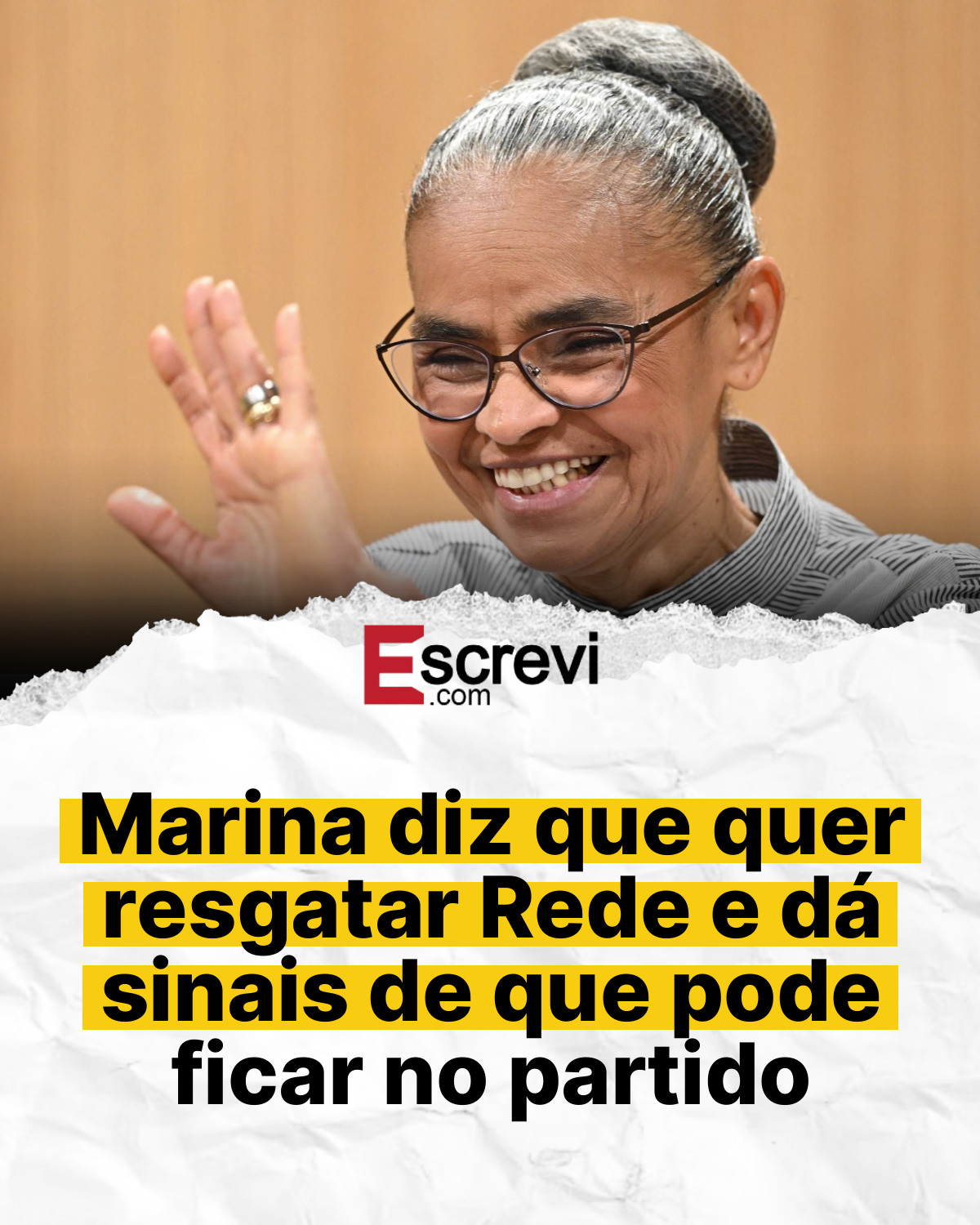 Marina diz que quer resgatar Rede e dá sinais de que pode ficar no partido card branco