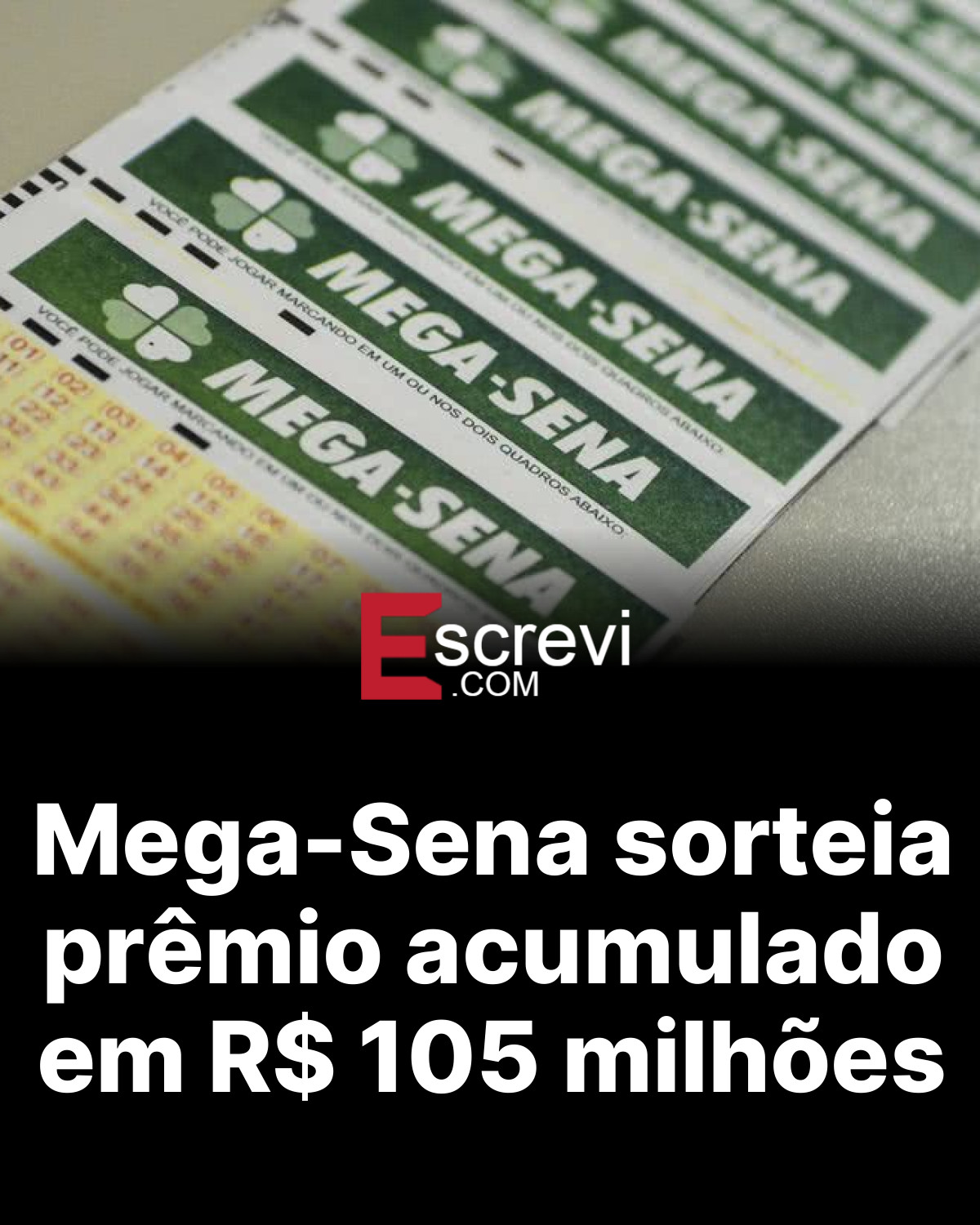 Mega-Sena sorteia prêmio acumulado em R$ 105 milhões card preto