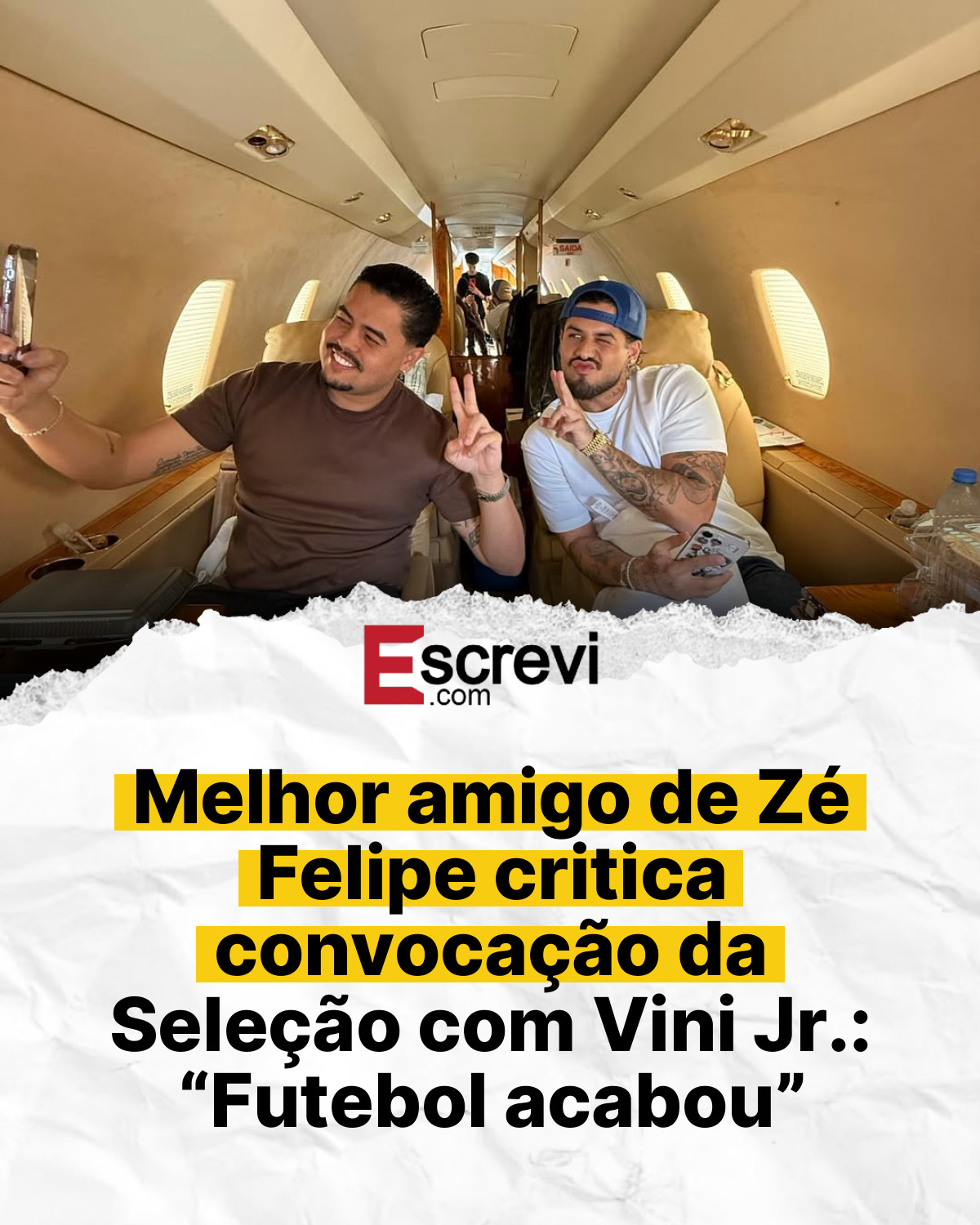 Melhor amigo de Zé Felipe critica convocação da Seleção com Vini Jr.: “Futebol acabou” card branco