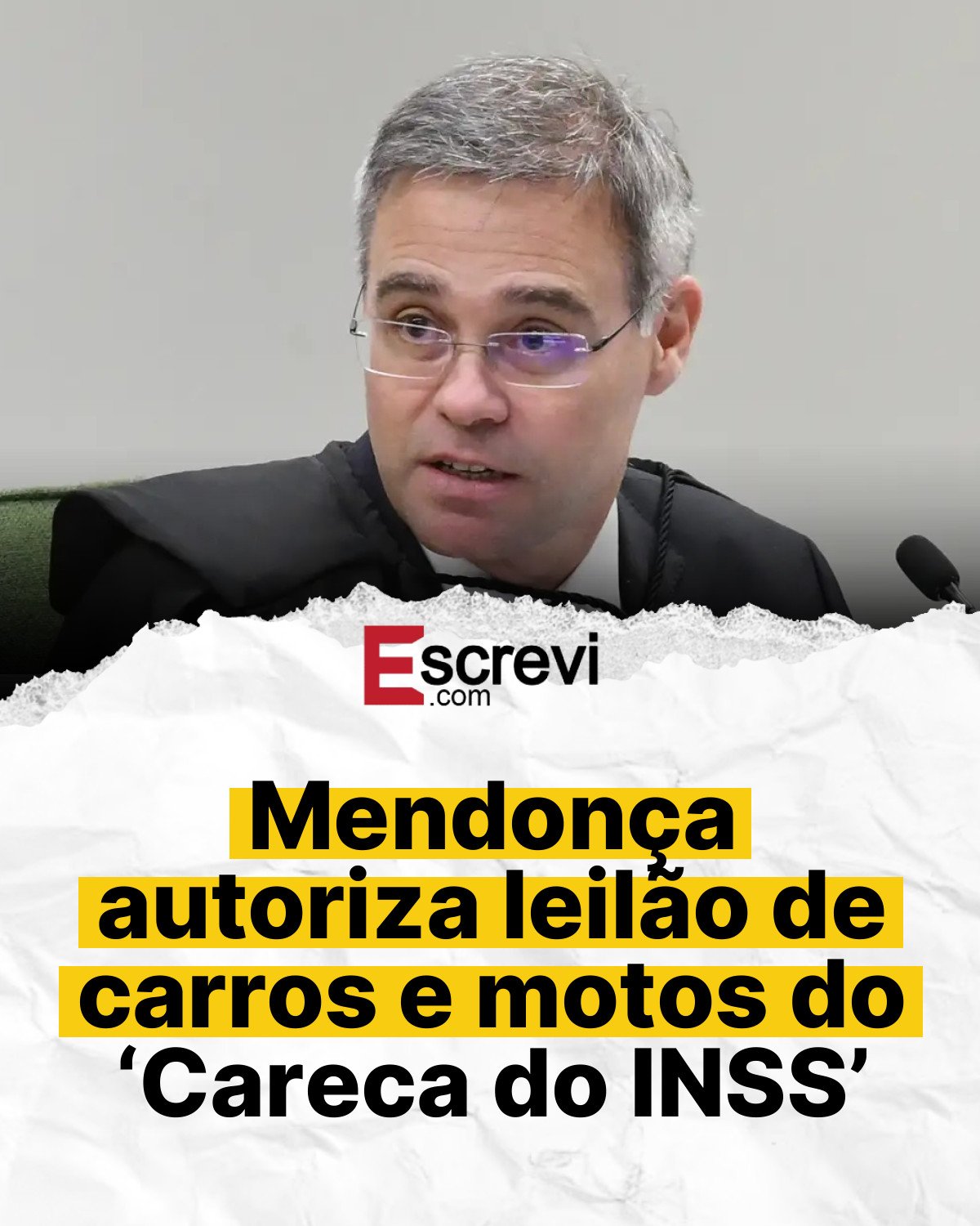 Mendonça autoriza leilão de carros e motos do ‘Careca do INSS’ card branco