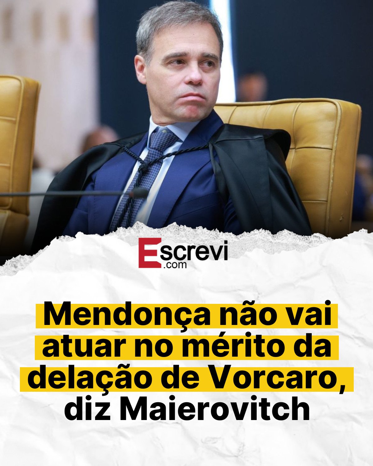 Mendonça não vai atuar no mérito da delação de Vorcaro, diz Maierovitch card branco