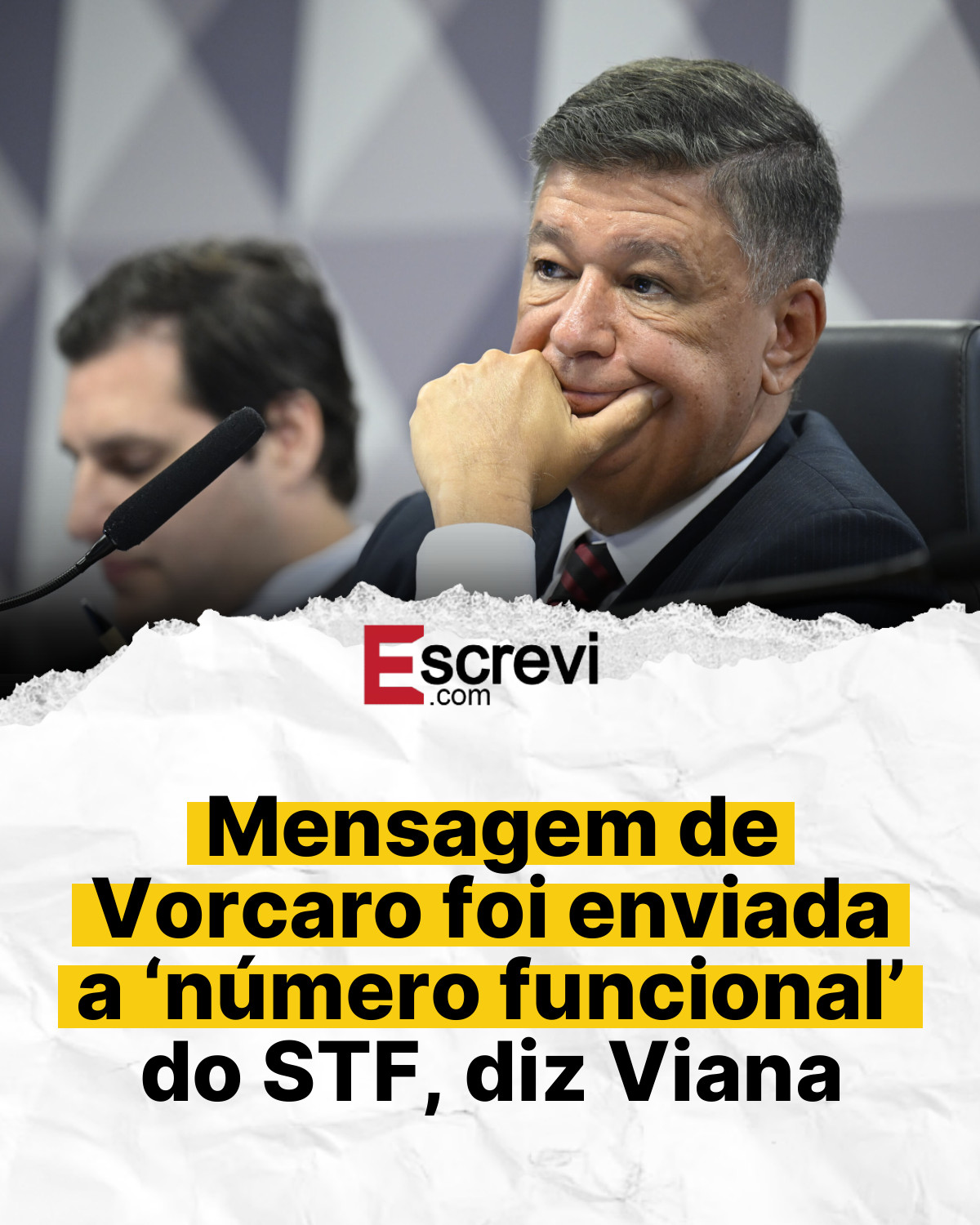 Mensagem de Vorcaro foi enviada a ‘número funcional’ do STF, diz Viana card branco