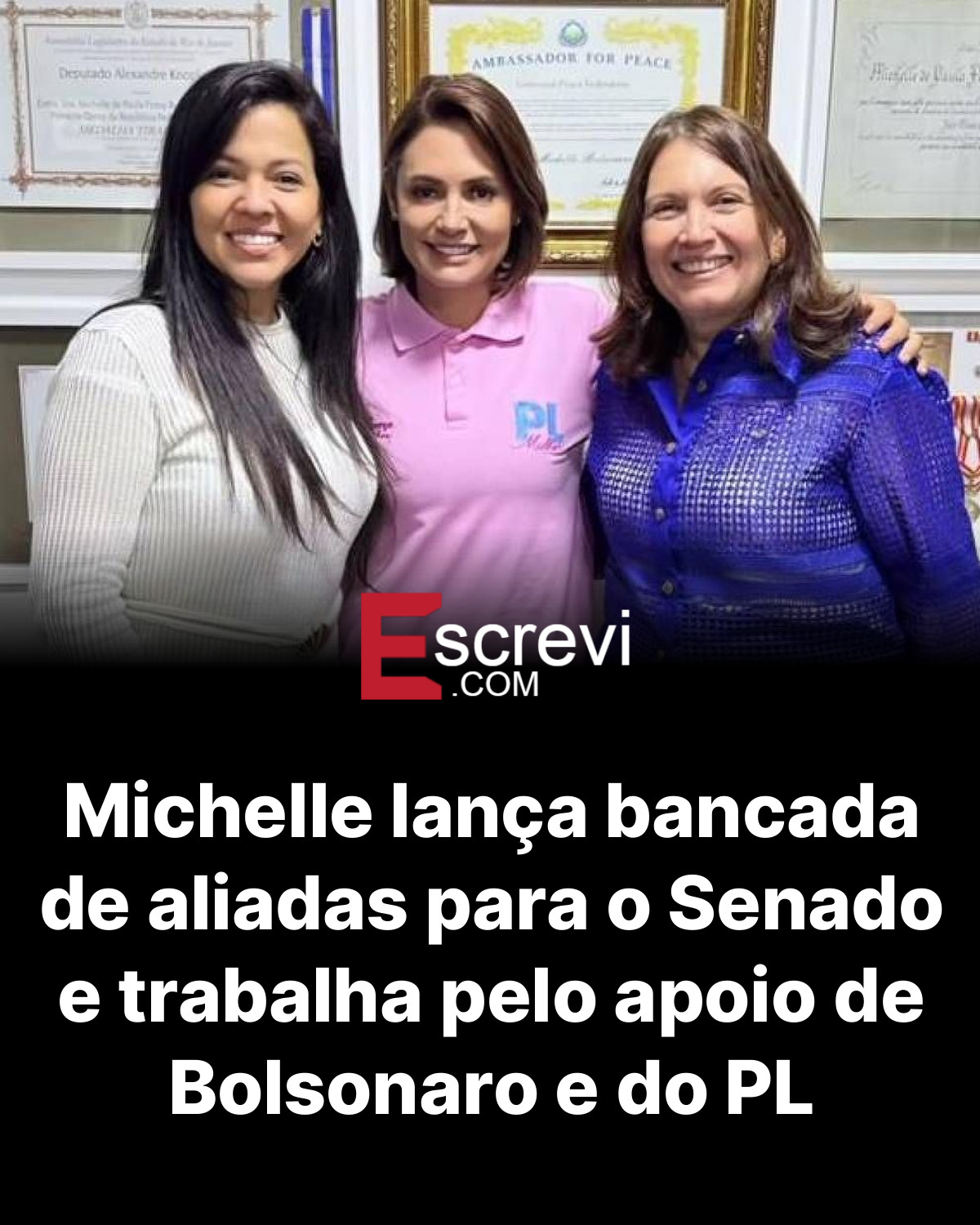 Michelle lança bancada de aliadas para o Senado e trabalha pelo apoio de Bolsonaro e do PL card preto