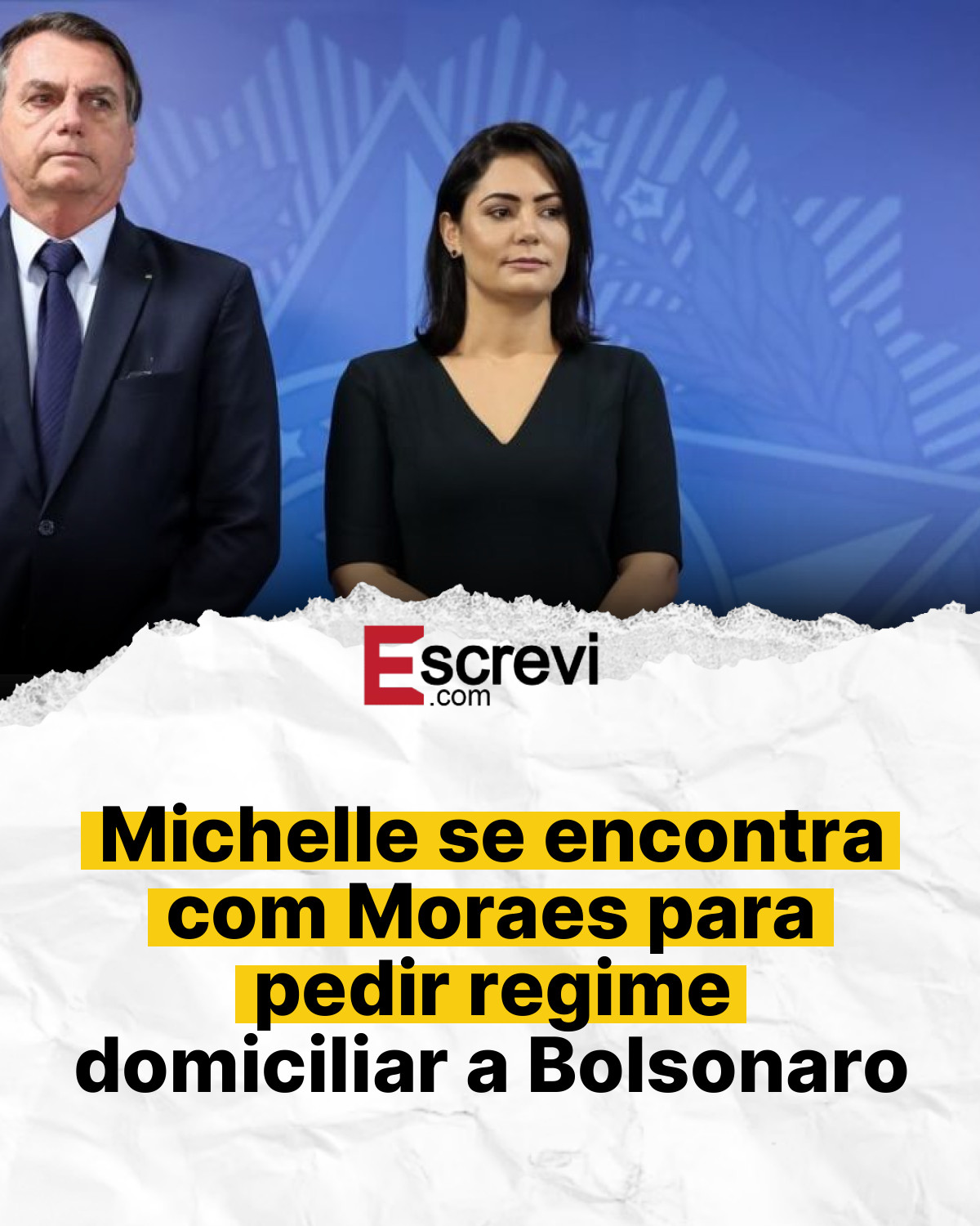 Michelle se encontra com Moraes para pedir regime domiciliar a Bolsonaro card branco