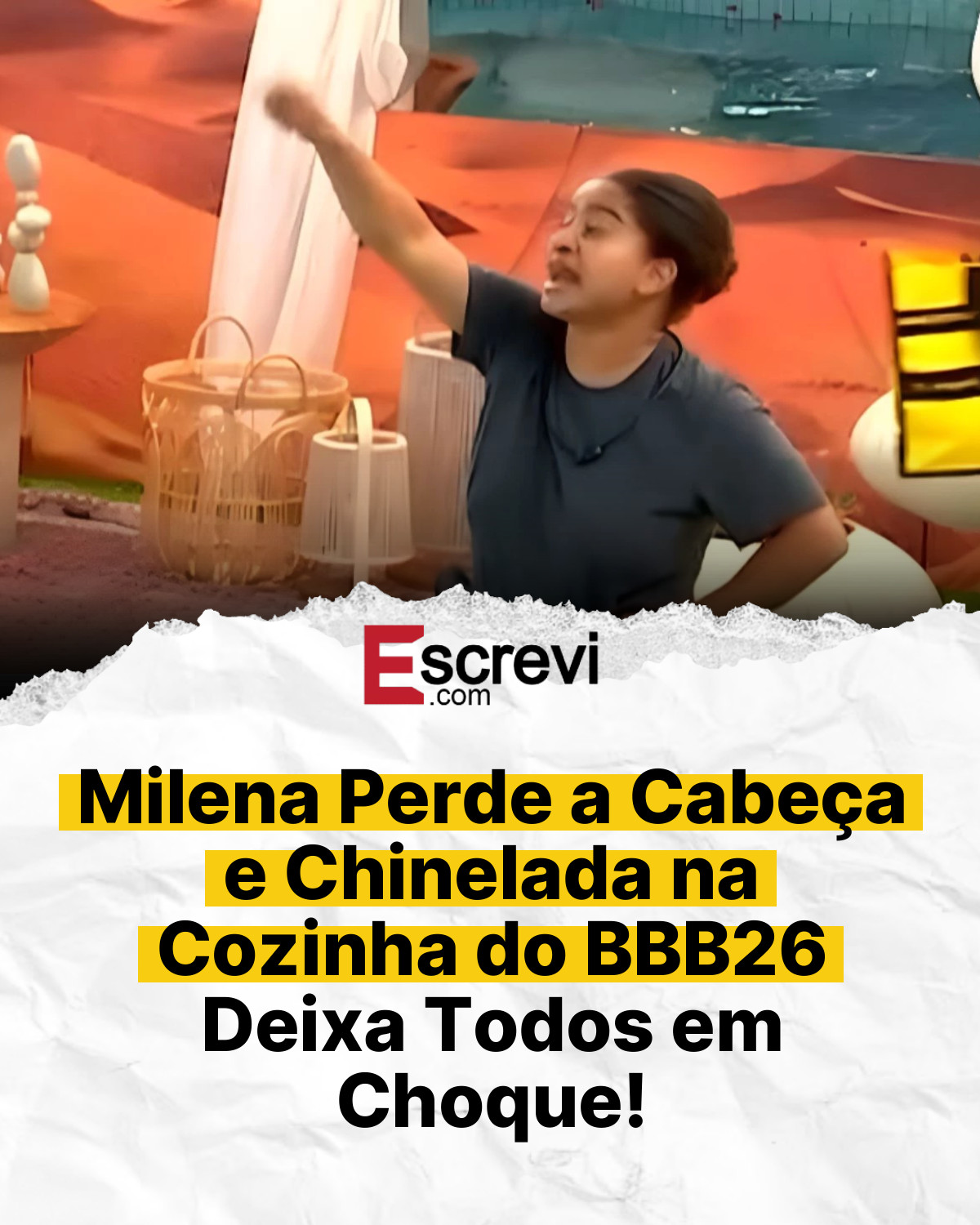 Milena Perde a Cabeça e Chinelada na Cozinha do BBB26 Deixa Todos em Choque! card branco