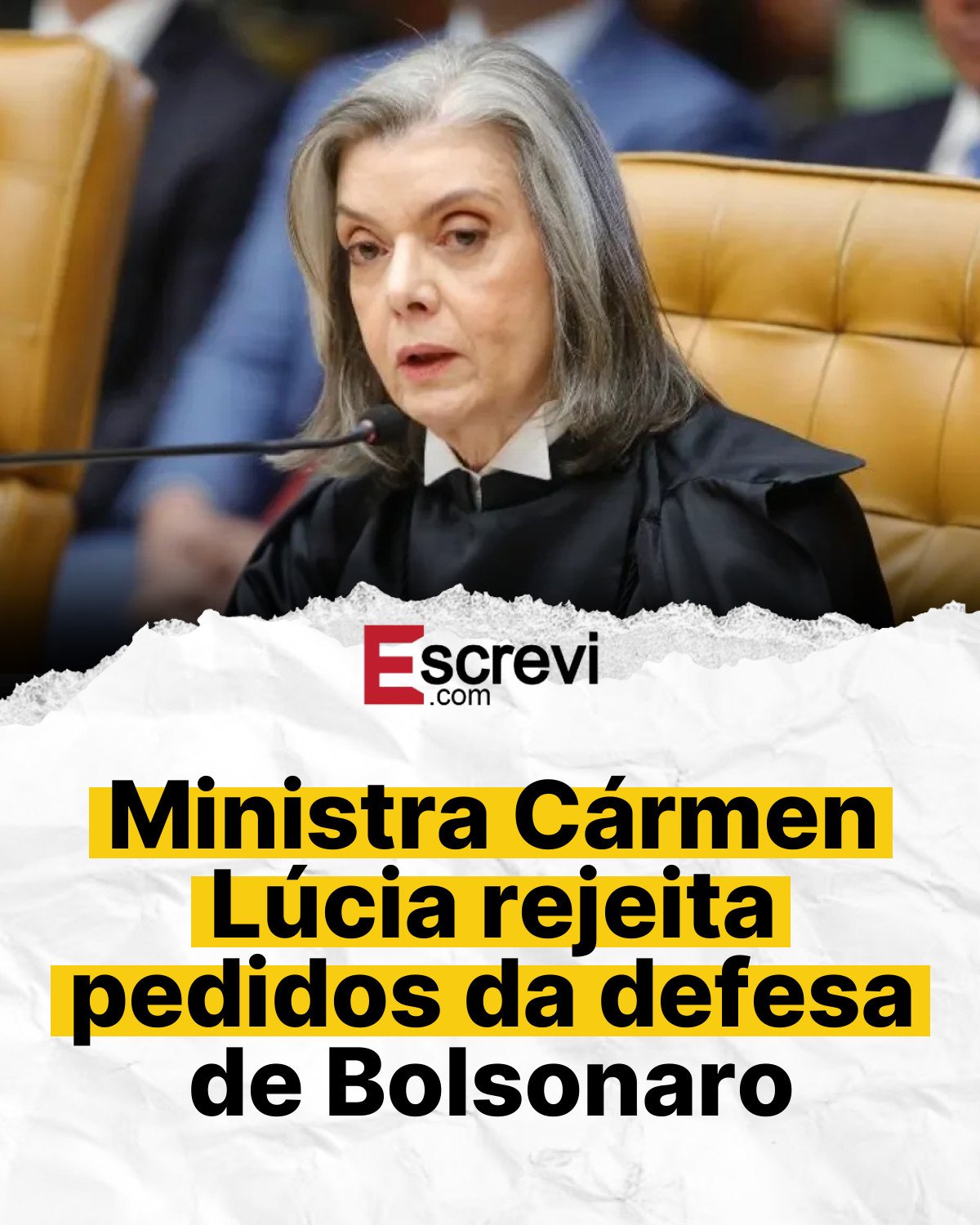 Ministra Cármen Lúcia rejeita pedidos da defesa de Bolsonaro card branco