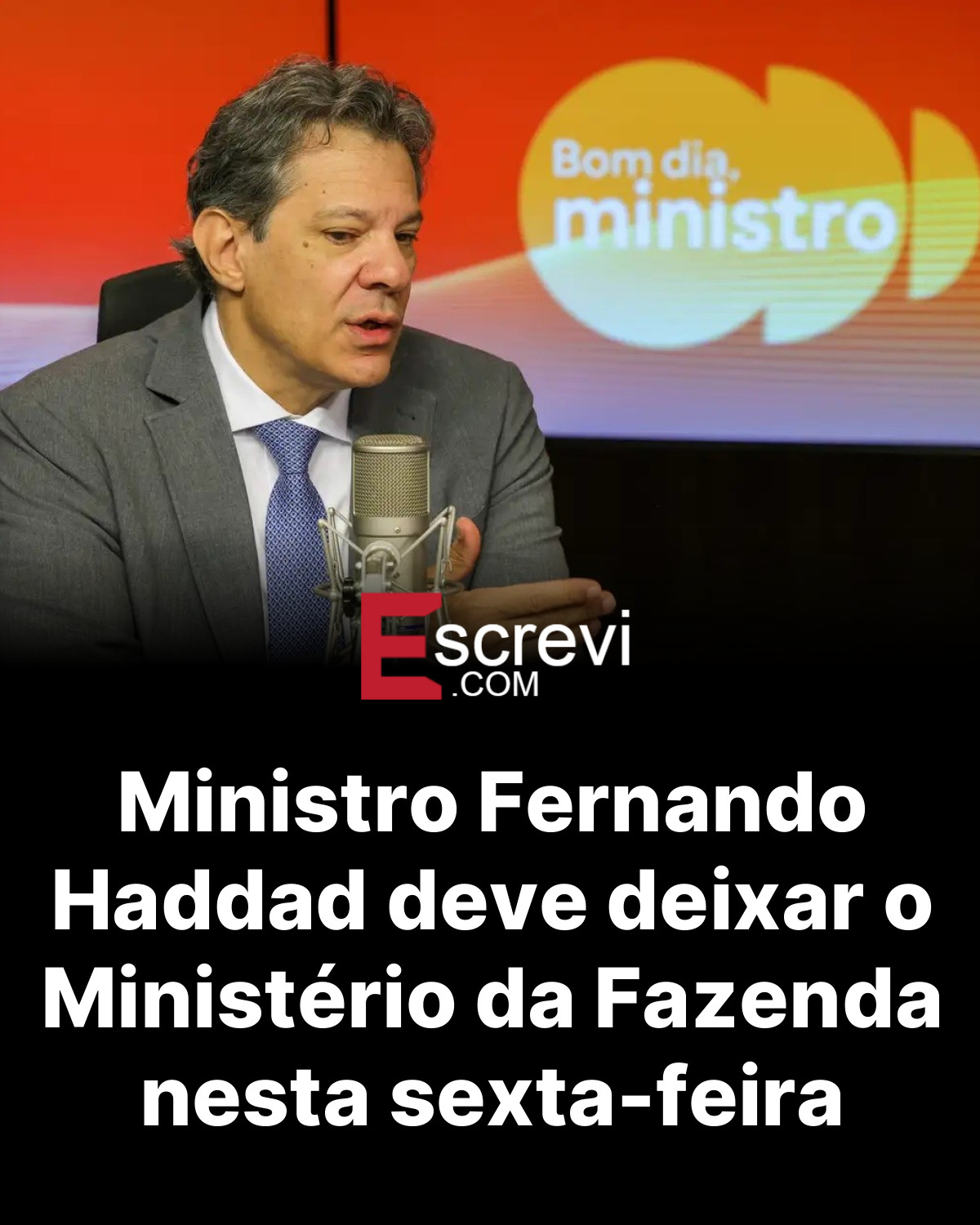 Ministro Fernando Haddad deve deixar o Ministério da Fazenda nesta sexta-feira card preto