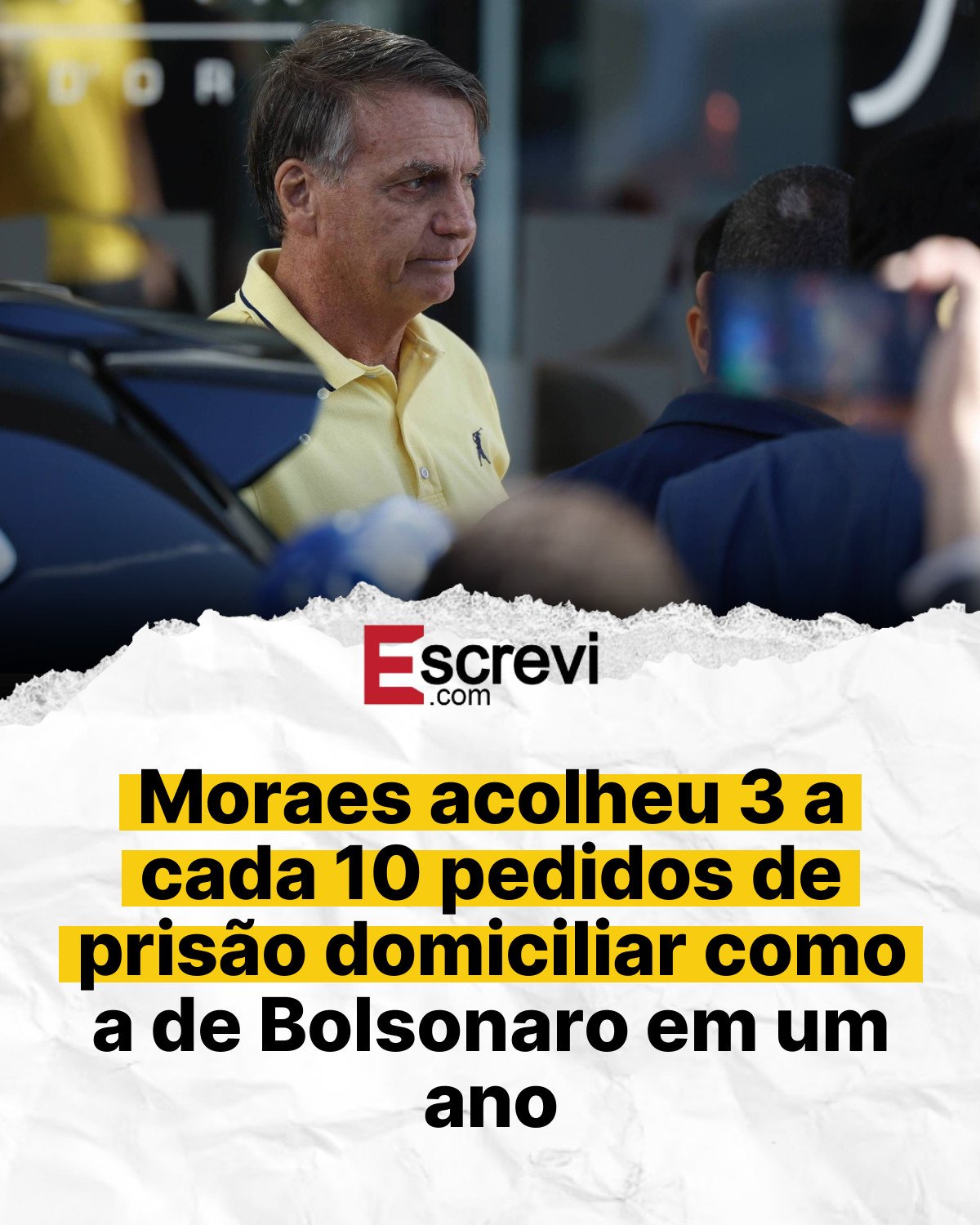 Moraes acolheu 3 a cada 10 pedidos de prisão domiciliar como a de Bolsonaro em um ano card branco
