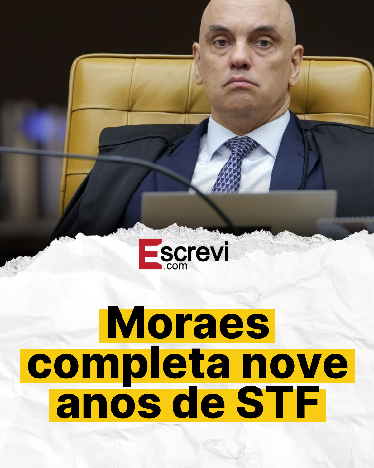 Moraes completa nove anos de STF card branco