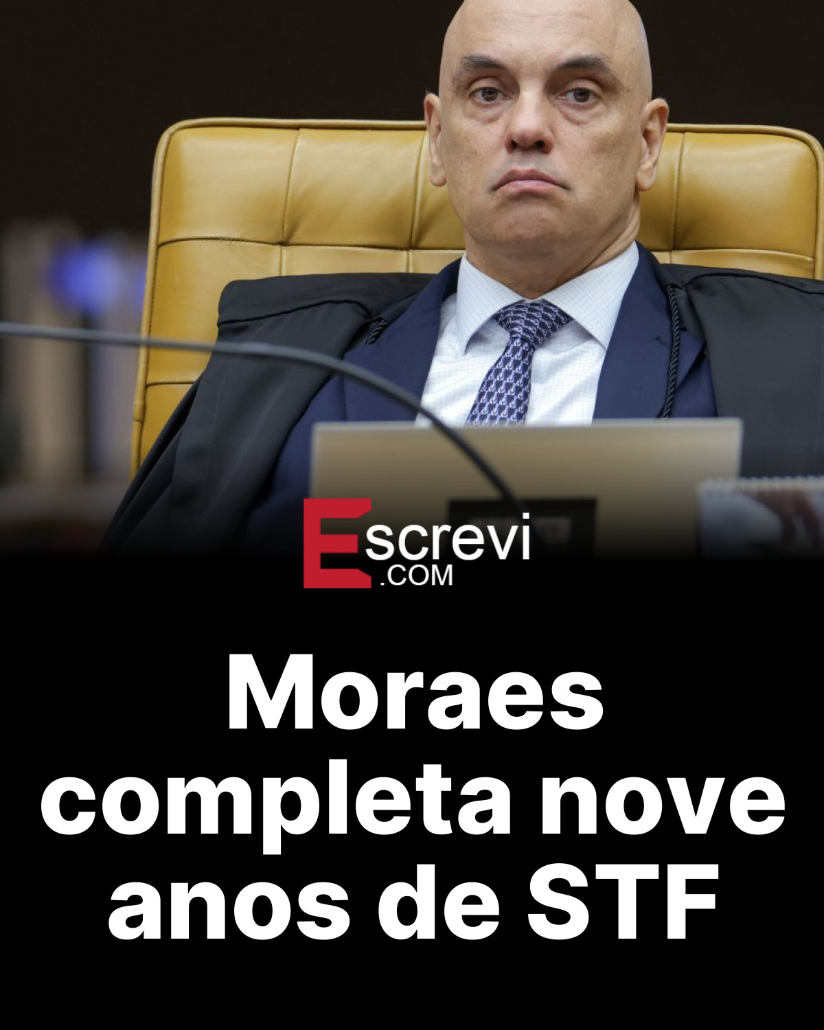 Moraes completa nove anos de STF card preto