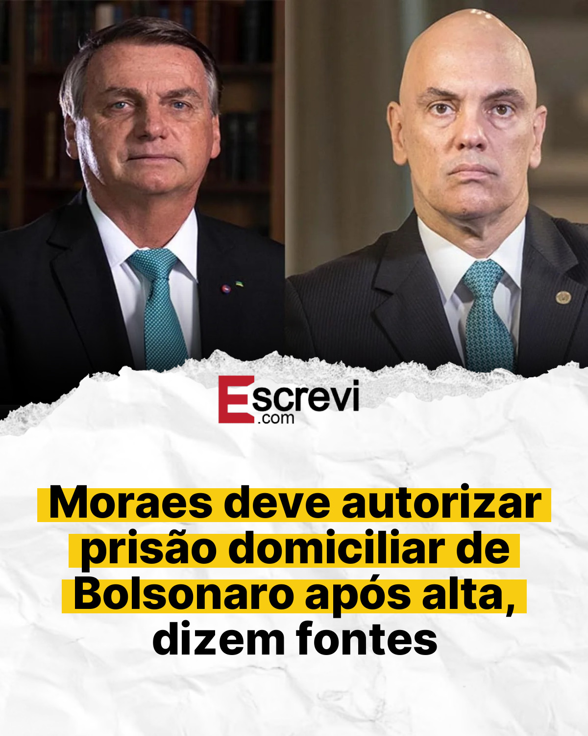 Moraes deve autorizar prisão domiciliar de Bolsonaro após alta, dizem fontes card branco