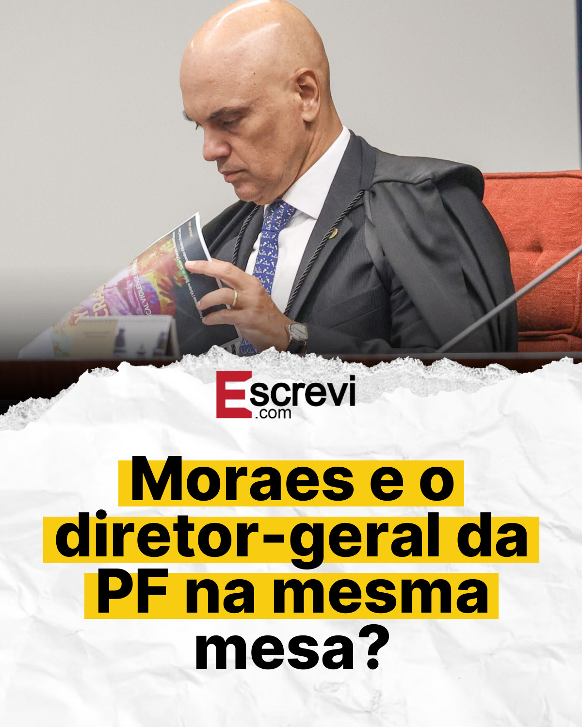 Moraes e o diretor-geral da PF na mesma mesa? card branco