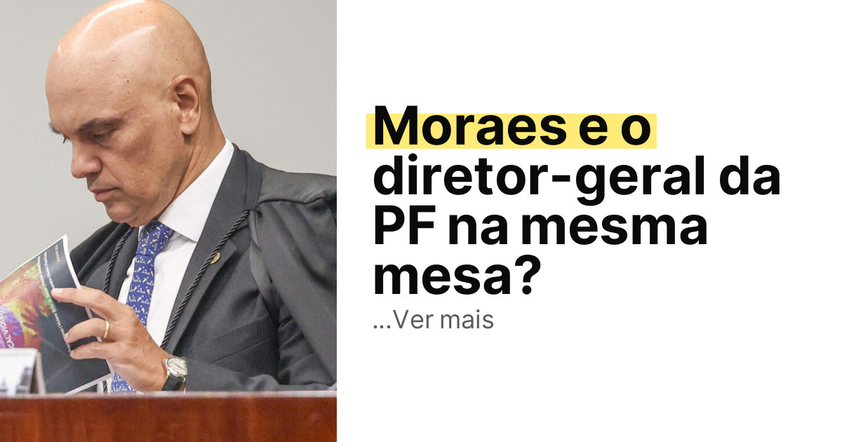 Moraes e o diretor-geral da PF na mesma mesa? imagem principal