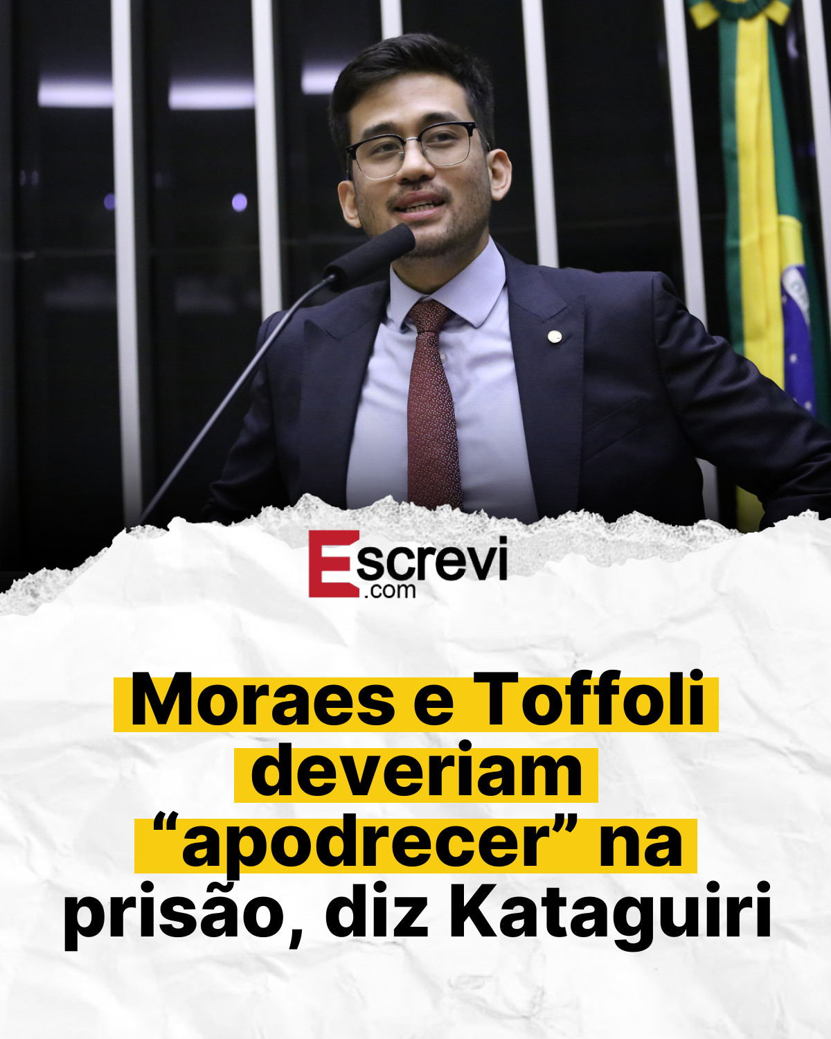 Moraes e Toffoli deveriam “apodrecer” na prisão, diz Kataguiri card branco
