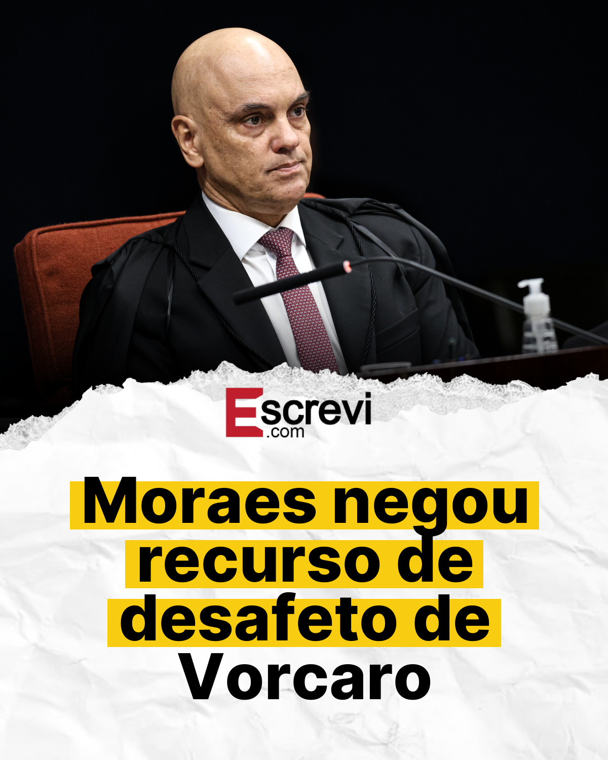 Moraes negou recurso de desafeto de Vorcaro card branco