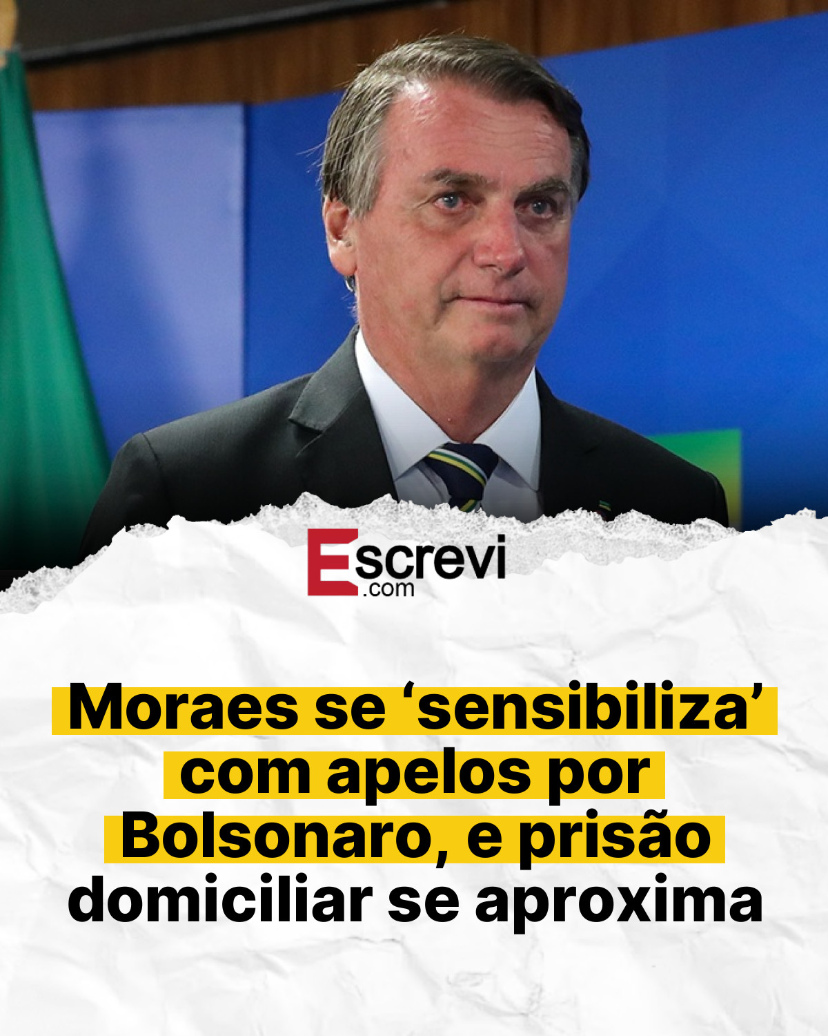 Moraes se ‘sensibiliza’ com apelos por Bolsonaro, e prisão domiciliar se aproxima card branco