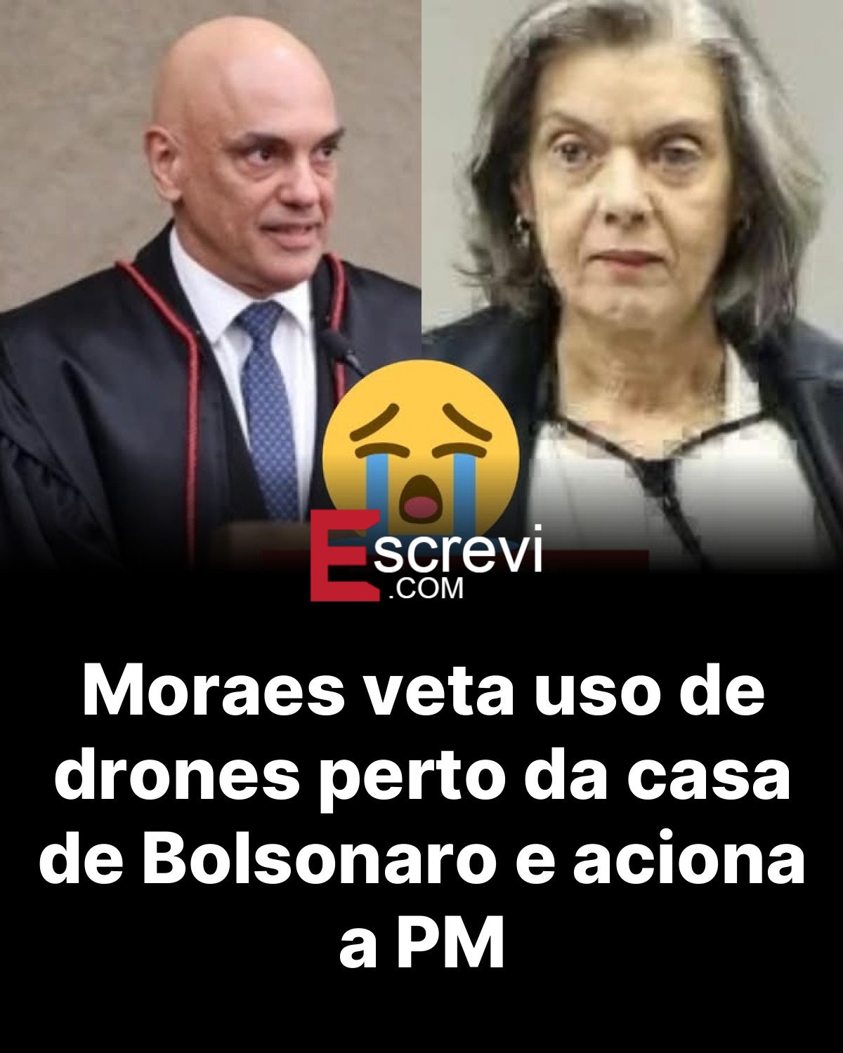 Moraes veta uso de drones perto da casa de Bolsonaro e aciona a PM card preto