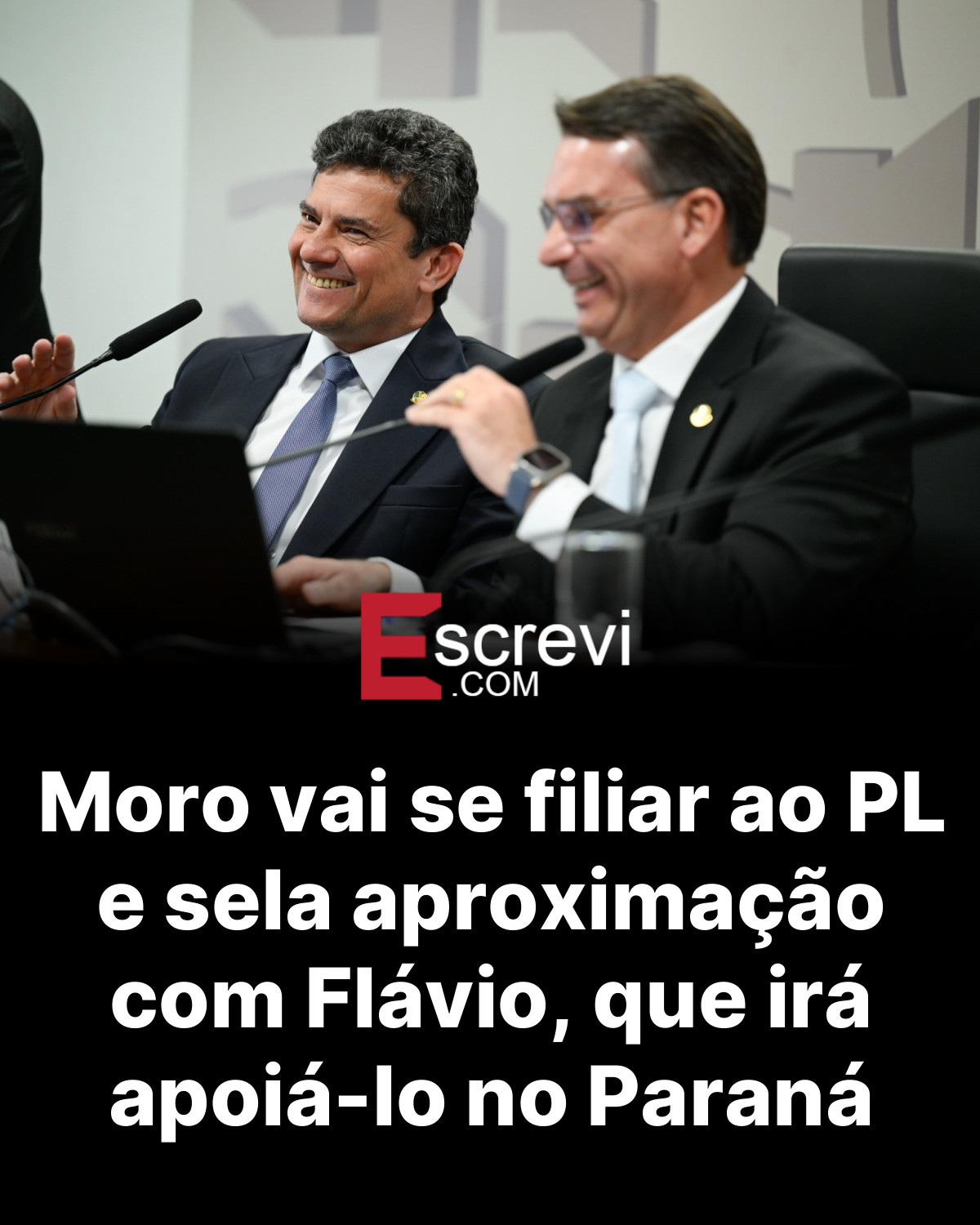 Moro vai se filiar ao PL e sela aproximação com Flávio, que irá apoiá-lo no Paraná card preto