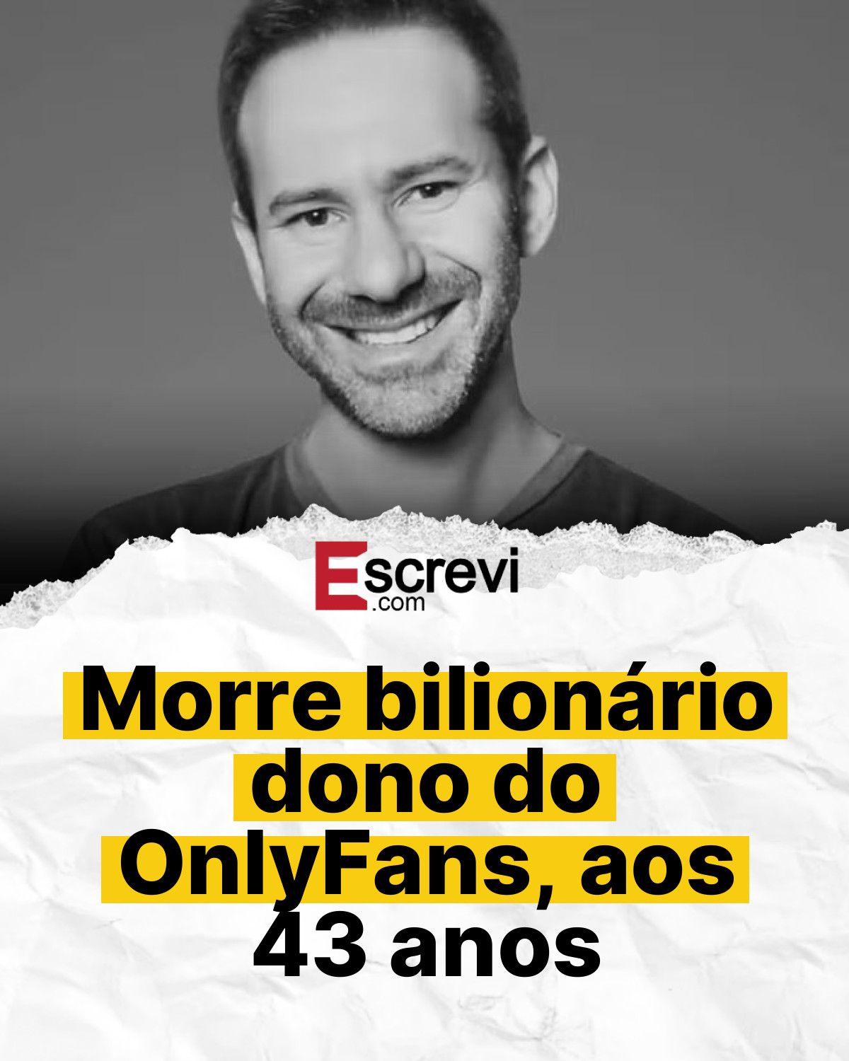 Morre bilionário dono do OnlyFans, aos 43 anos card branco