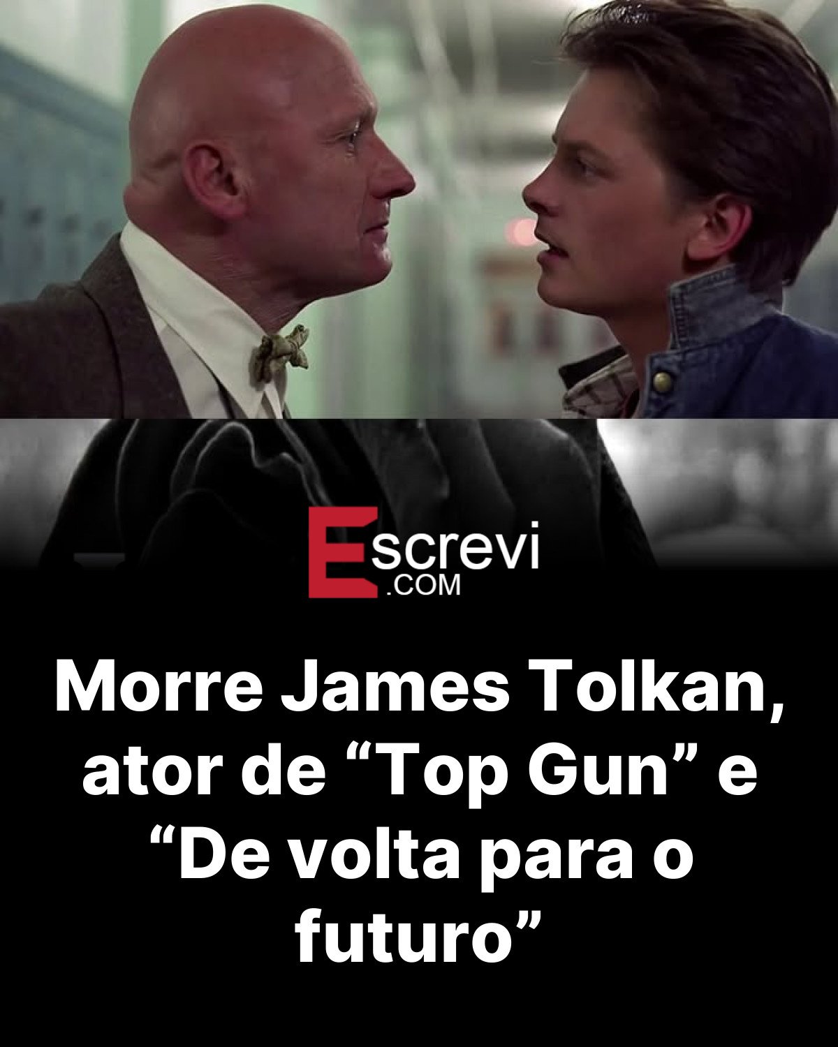 Morre James Tolkan, ator de “Top Gun” e “De volta para o futuro” card preto