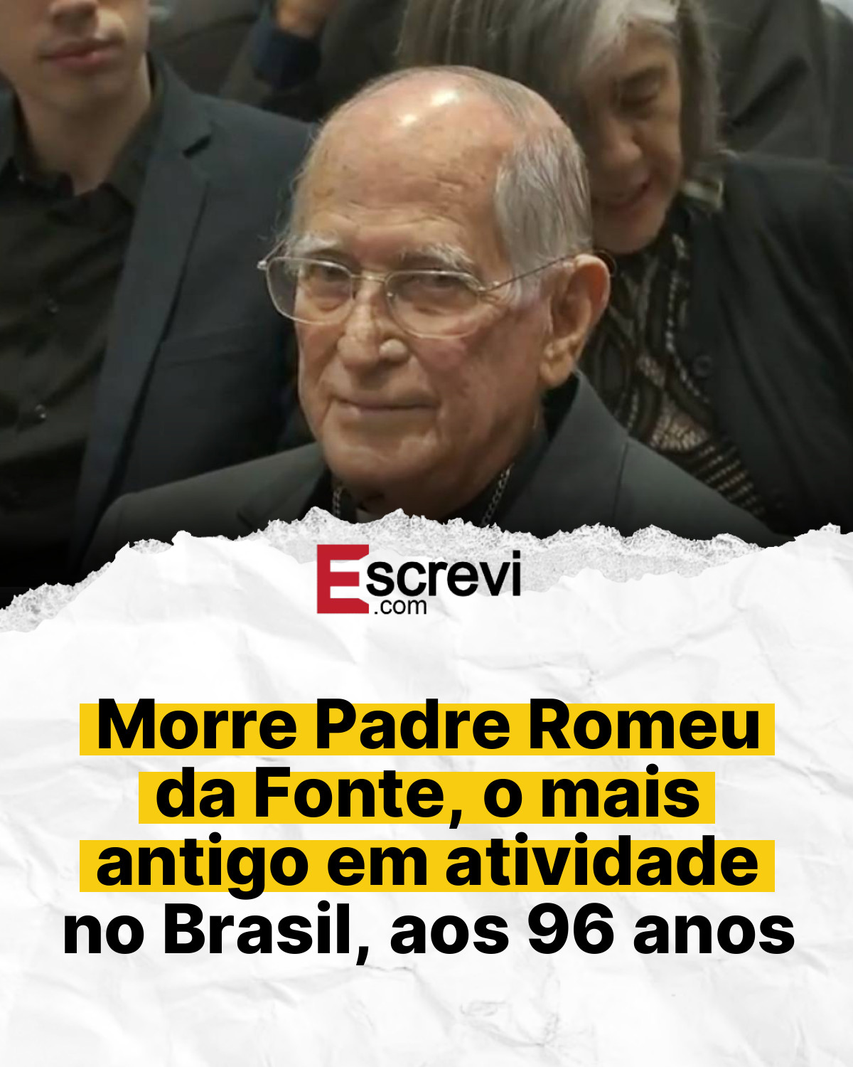 Morre Padre Romeu da Fonte, o mais antigo em atividade no Brasil, aos 96 anos card branco