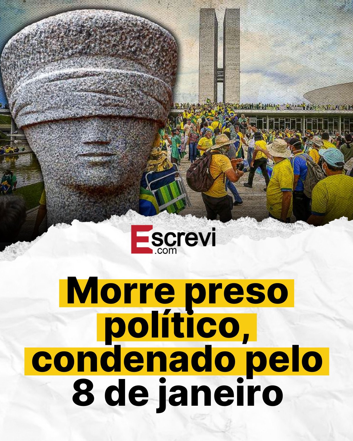 Morre preso político, condenado pelo 8 de janeiro card branco