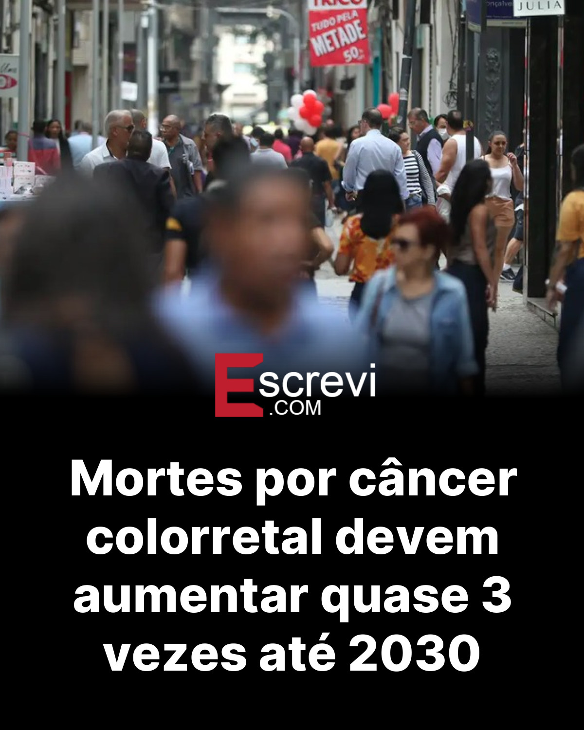 Mortes por câncer colorretal devem aumentar quase 3 vezes até 2030 card preto
