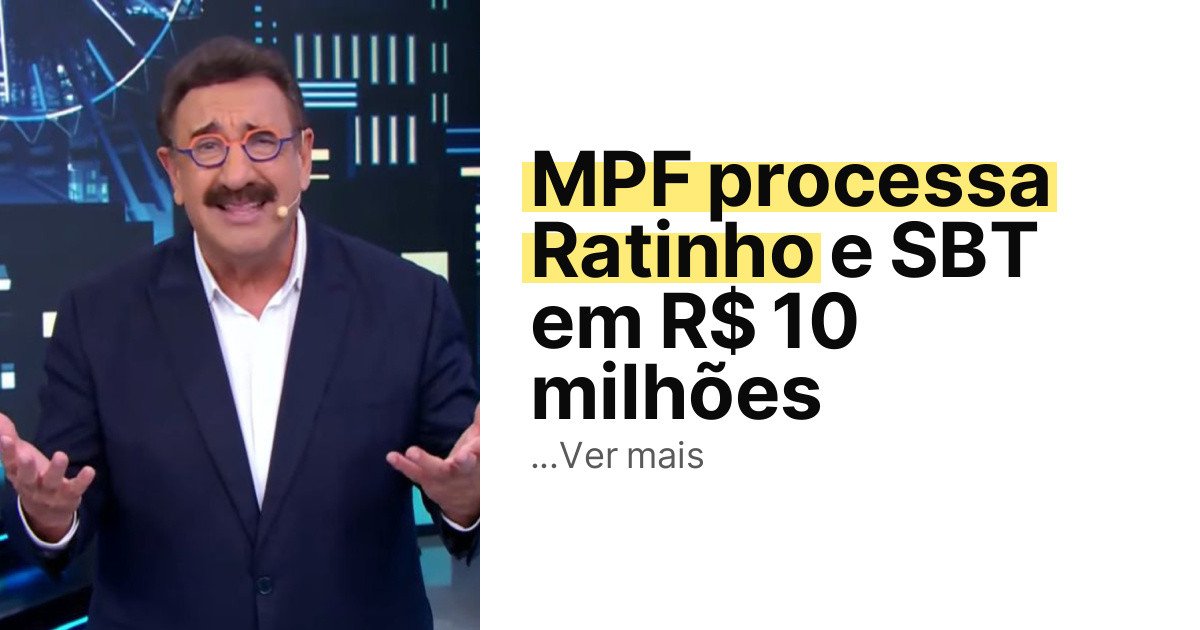 MPF processa Ratinho e SBT em R$ 10 milhões imagem principal
