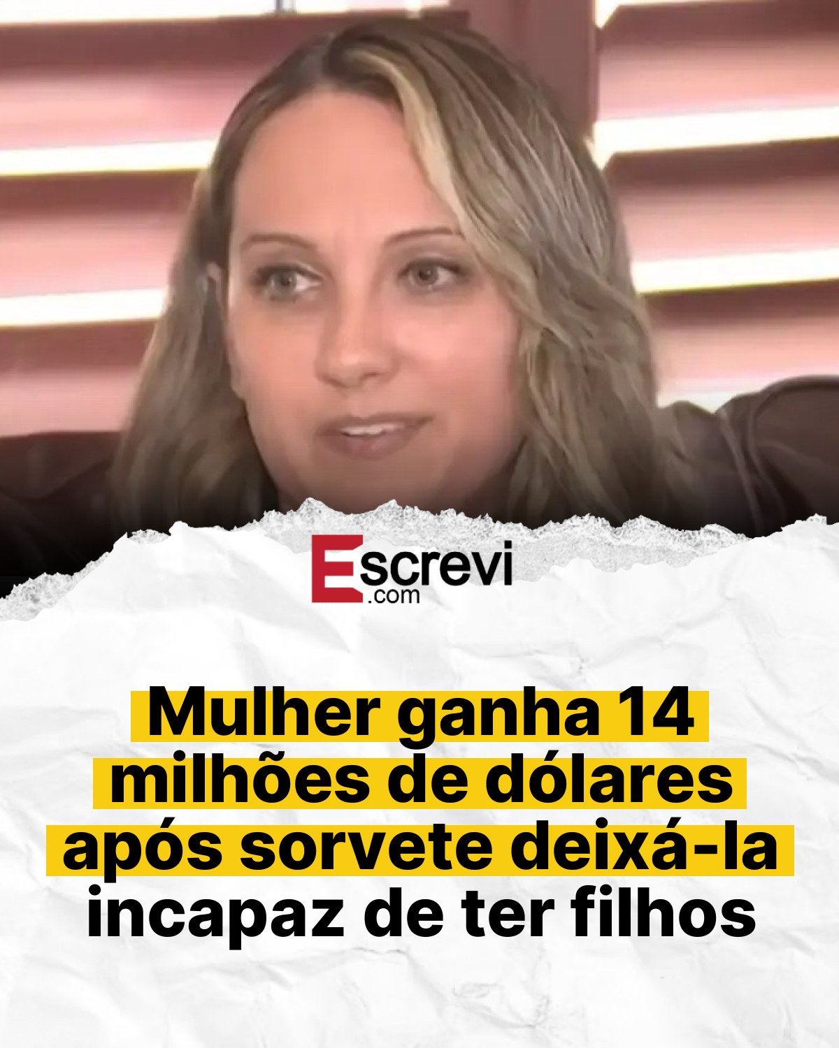 Mulher ganha 14 milhões de dólares após sorvete deixá-la incapaz de ter filhos card branco