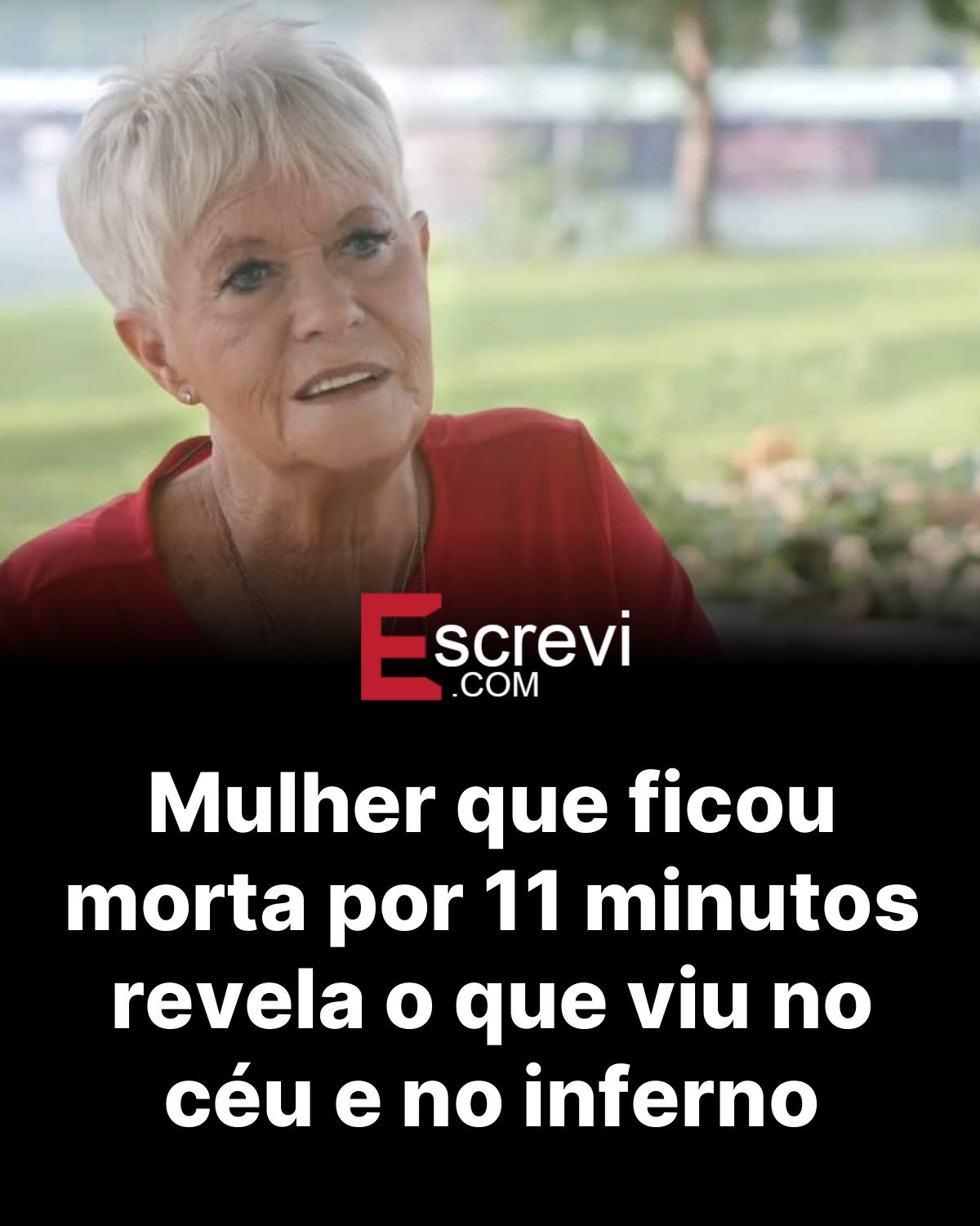 Mulher que ficou morta por 11 minutos revela o que viu no céu e no inferno card preto