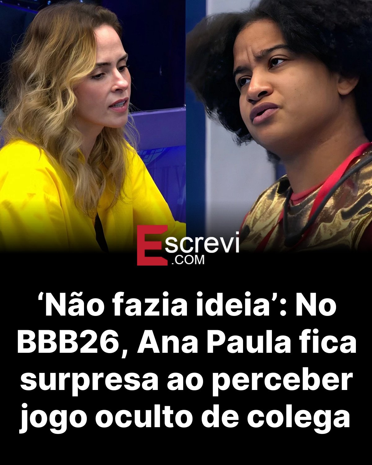 ‘Não fazia ideia’: No BBB26, Ana Paula fica surpresa ao perceber jogo oculto de colega card preto