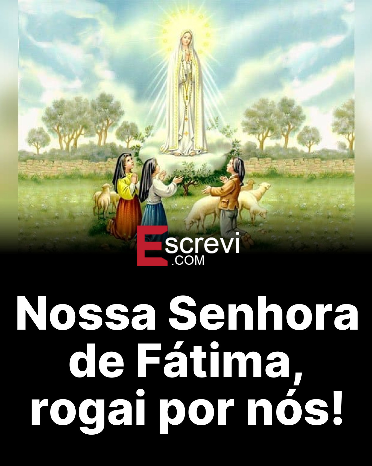 Nossa Senhora de Fátima, rogai por nós! card preto