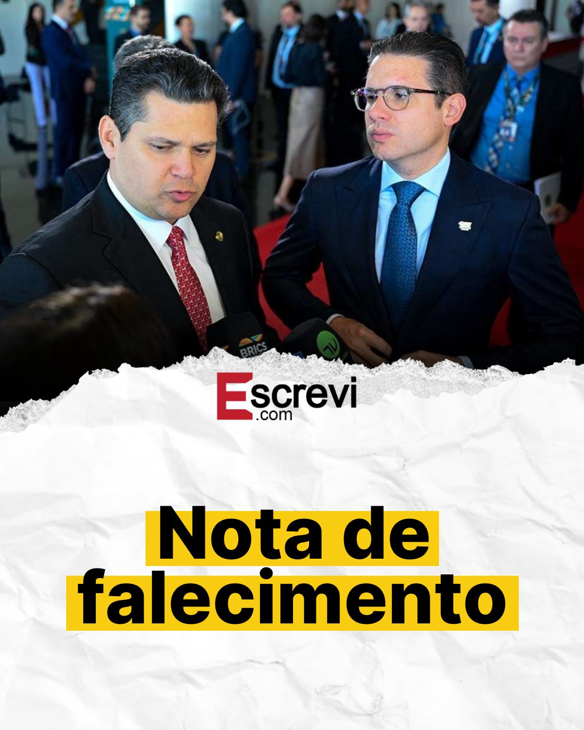 Nota de falecimento card branco